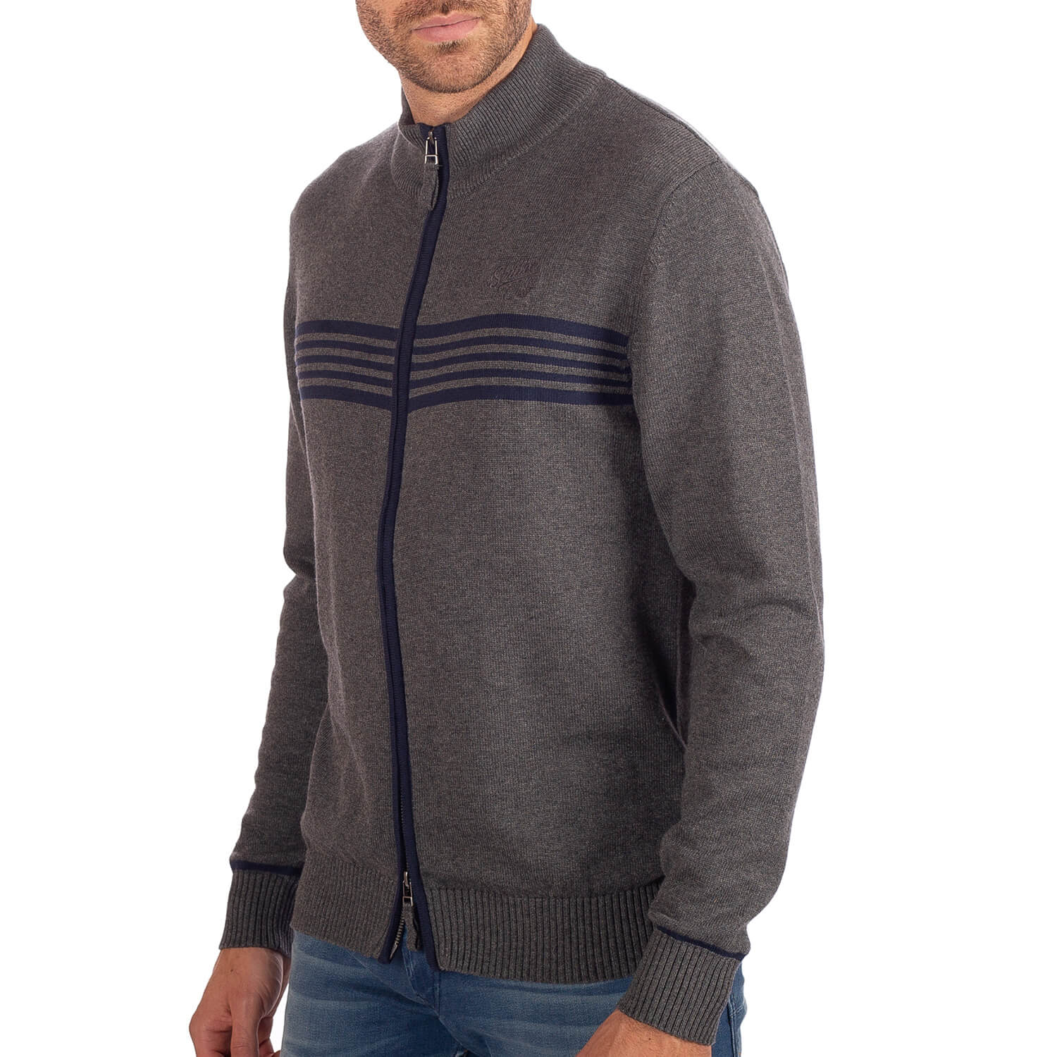 Gilet Zippé Rayé