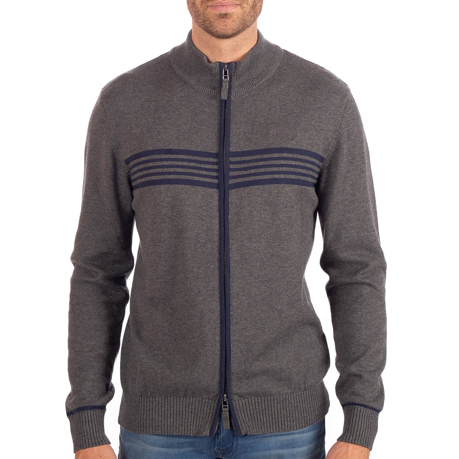 Gilet Zippé Rayé