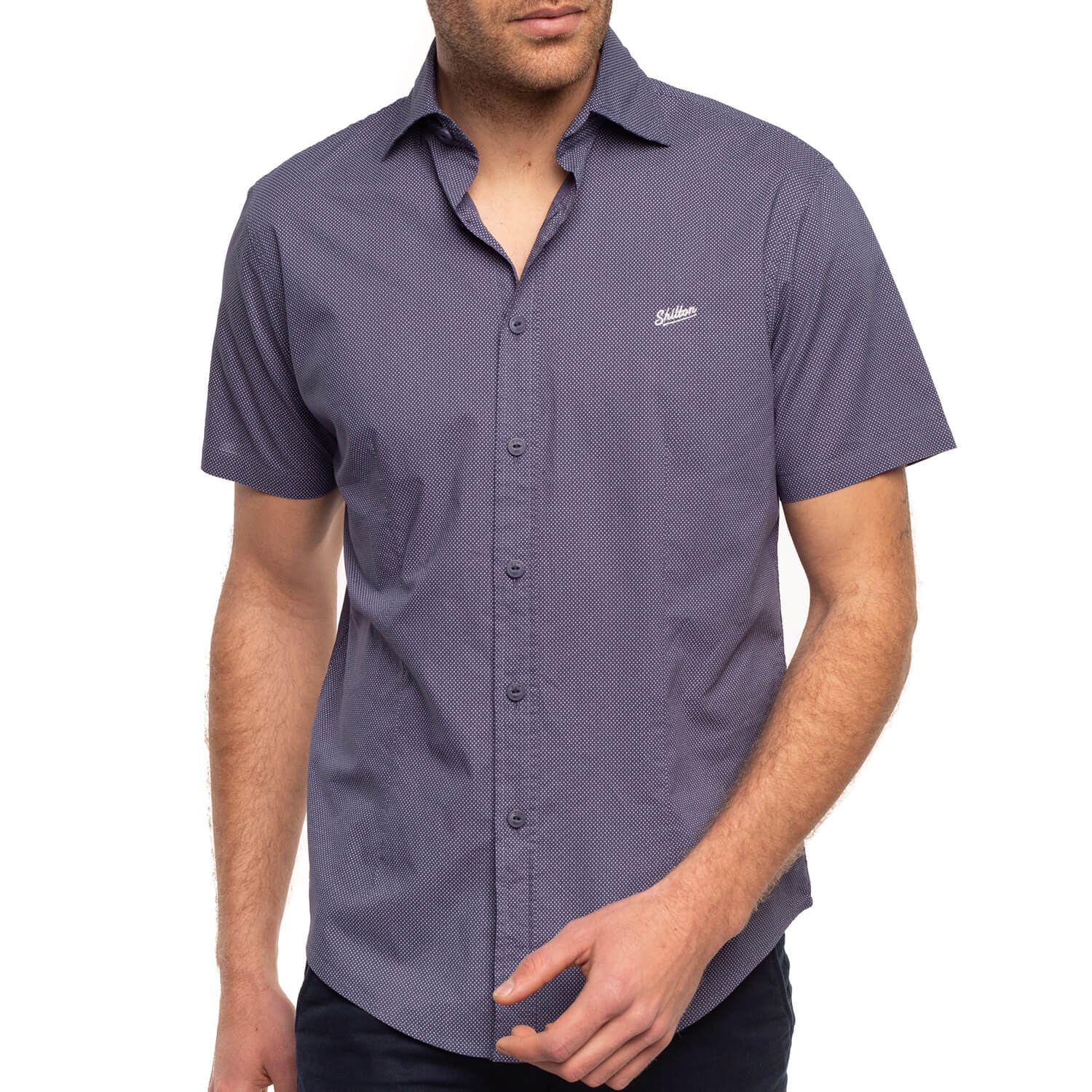 Chemise à pois imprimés