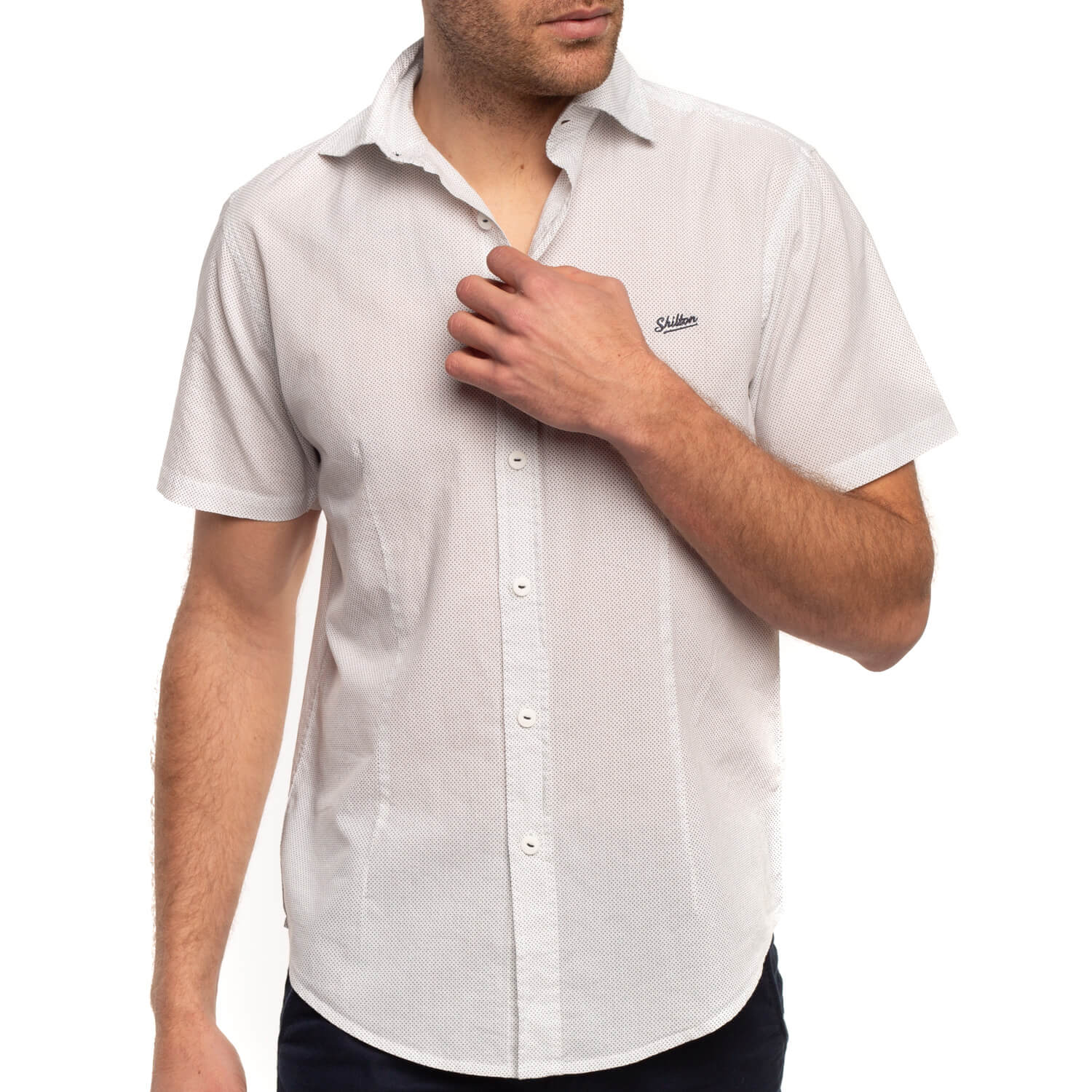 Chemise à pois imprimés