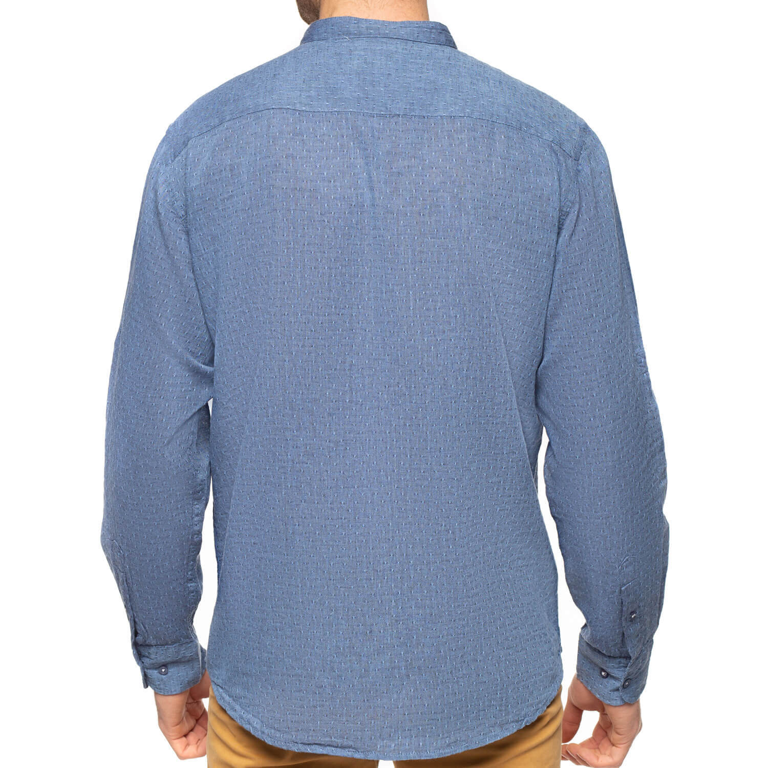 Chemise col mao lin coton