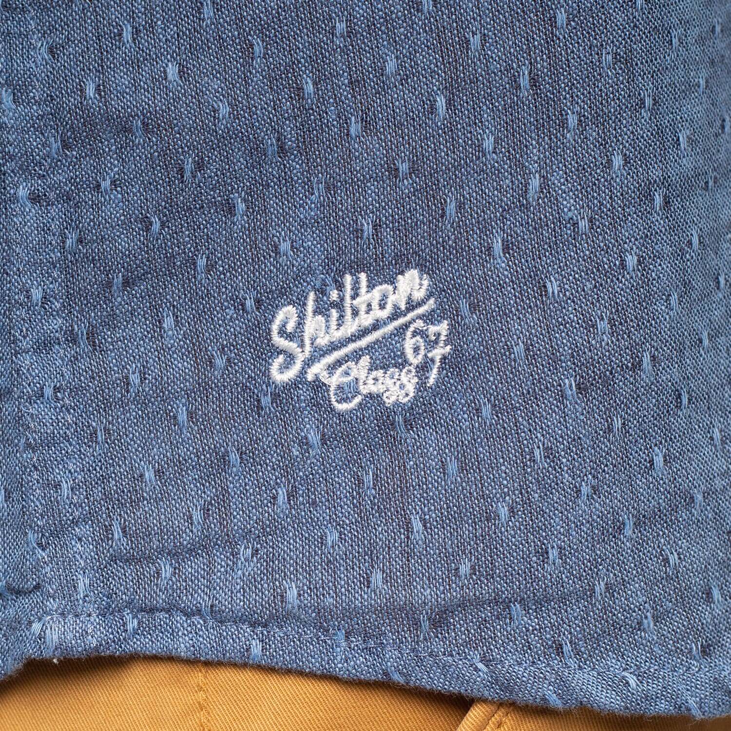 Chemise col mao lin coton