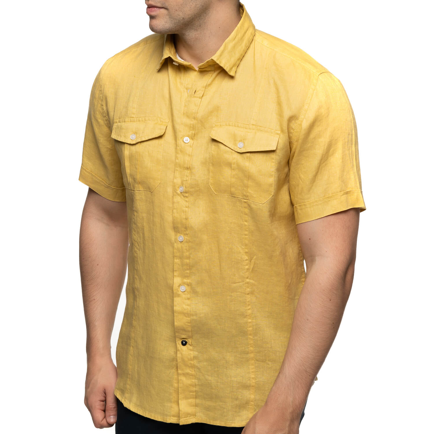 Chemise en lin pocket