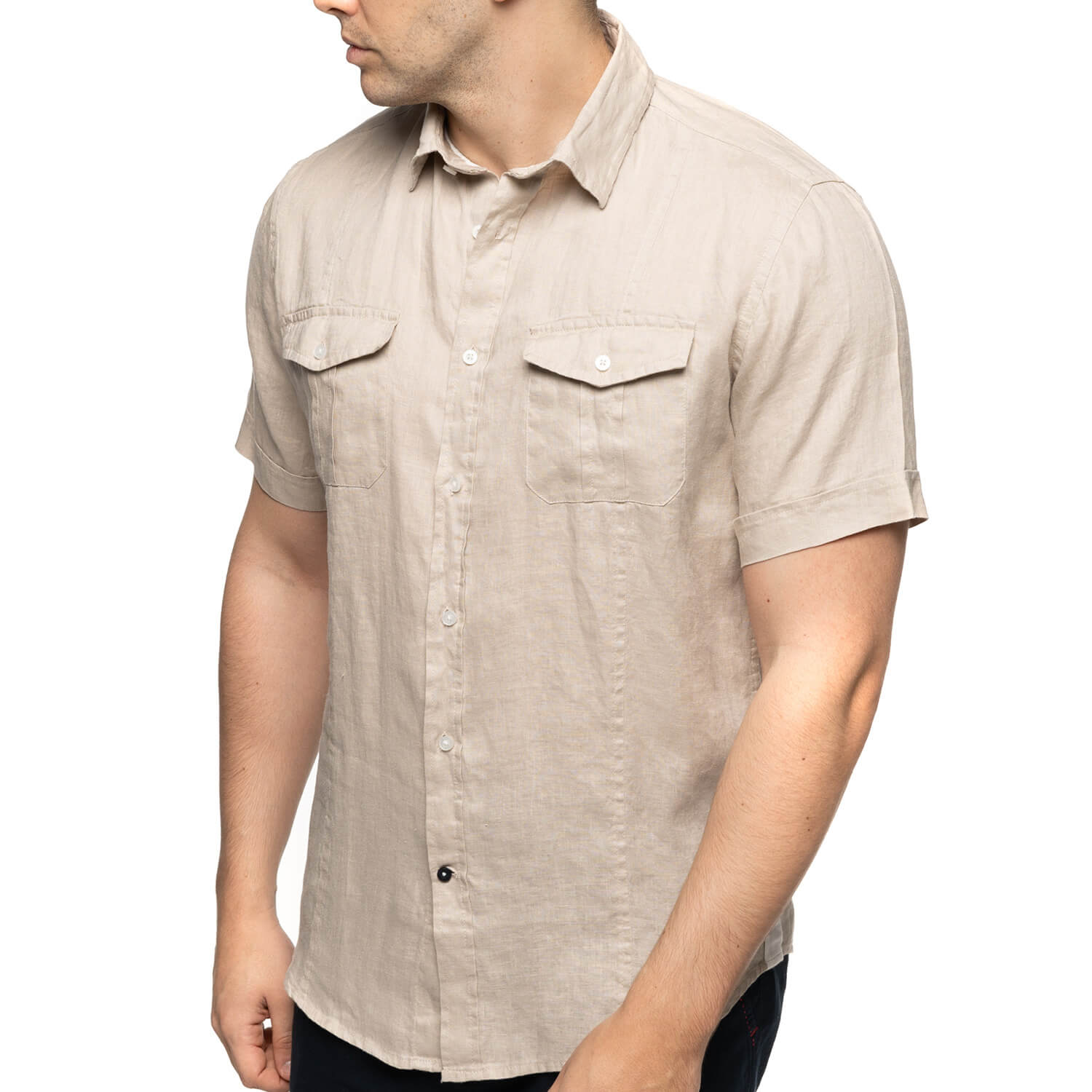 Chemise en lin pocket