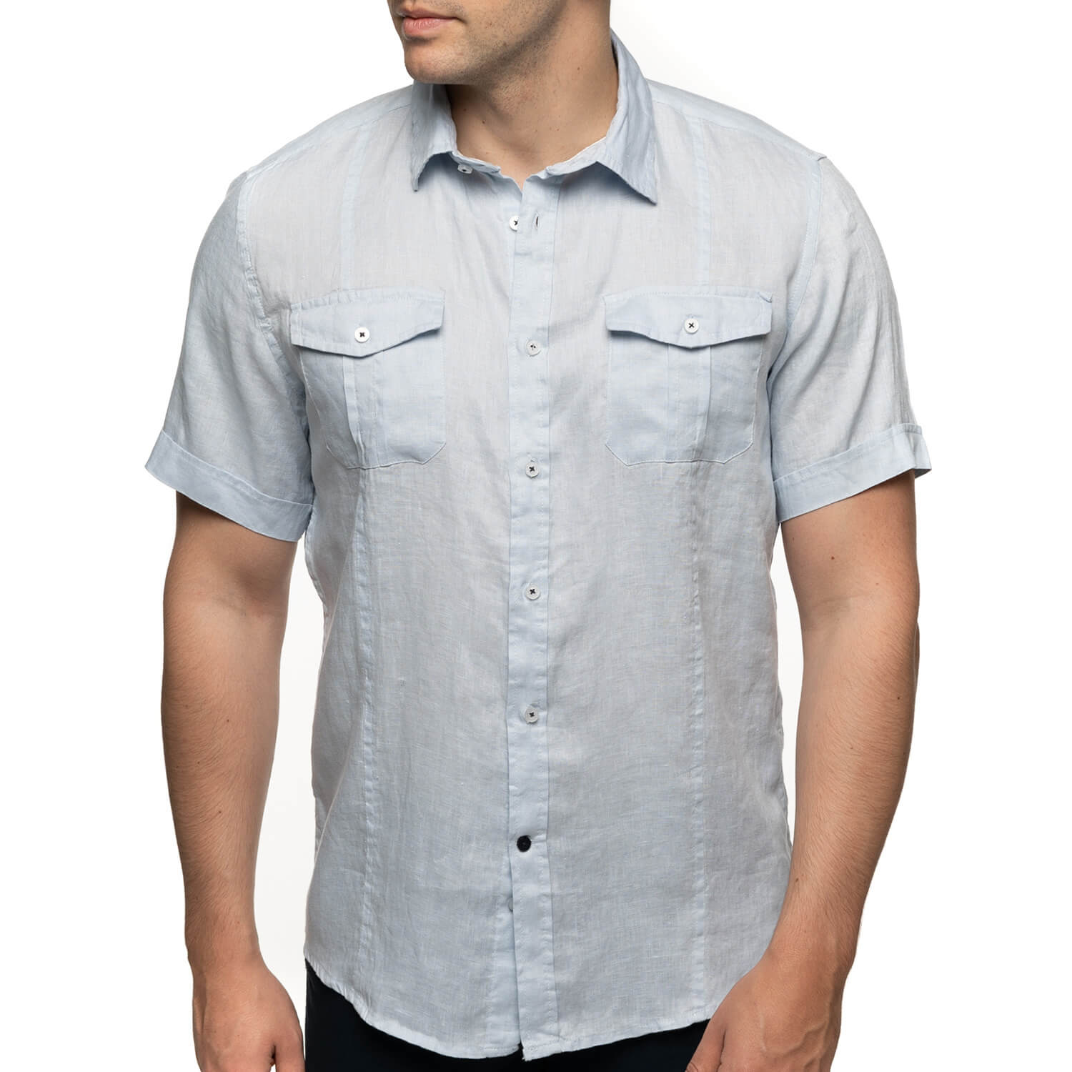 Chemise en lin pocket