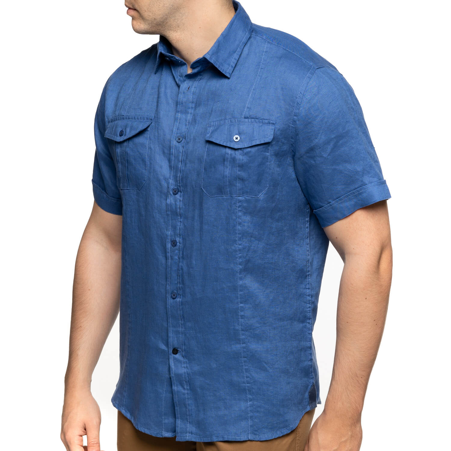 Chemise en lin pocket