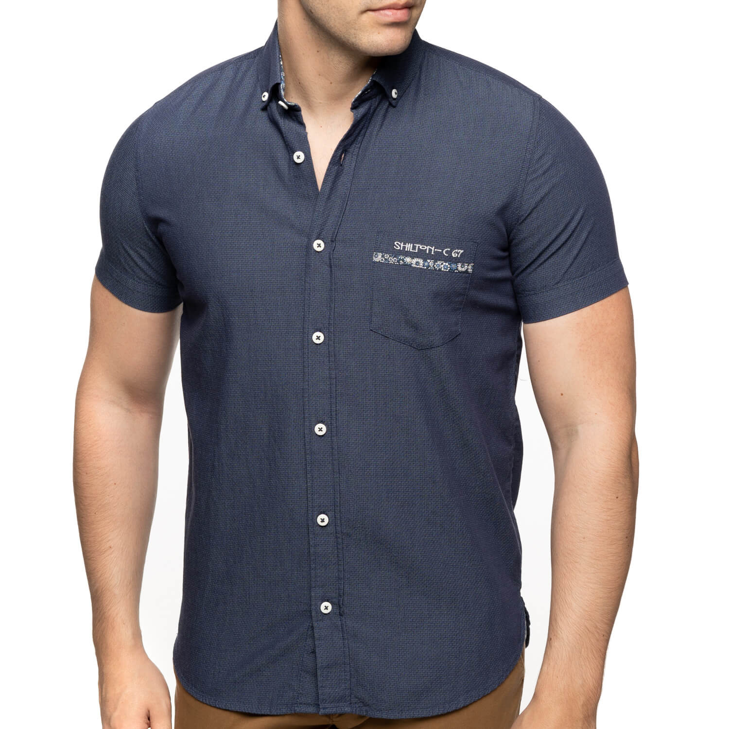 Chemise poche fleurie