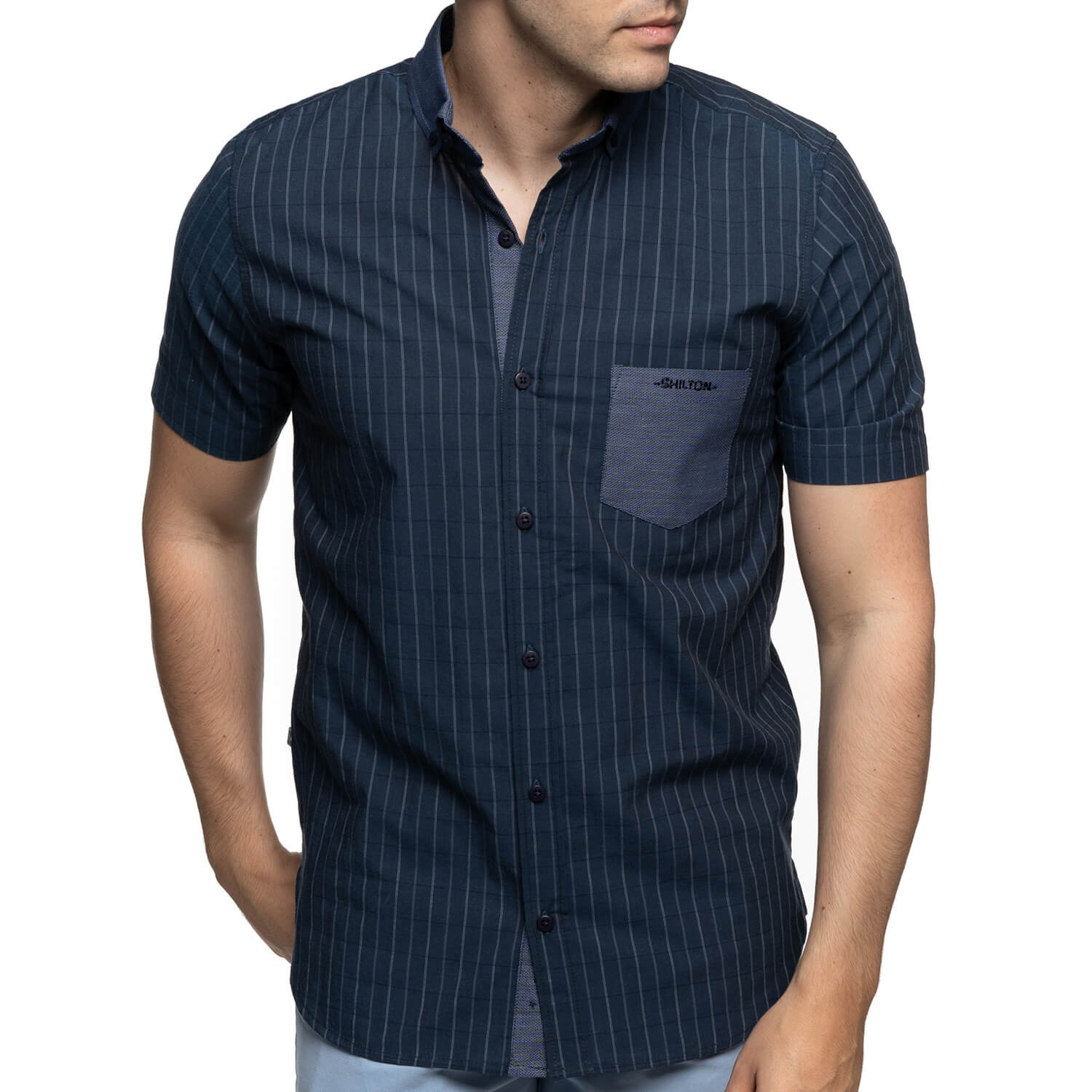Chemise poche brodée