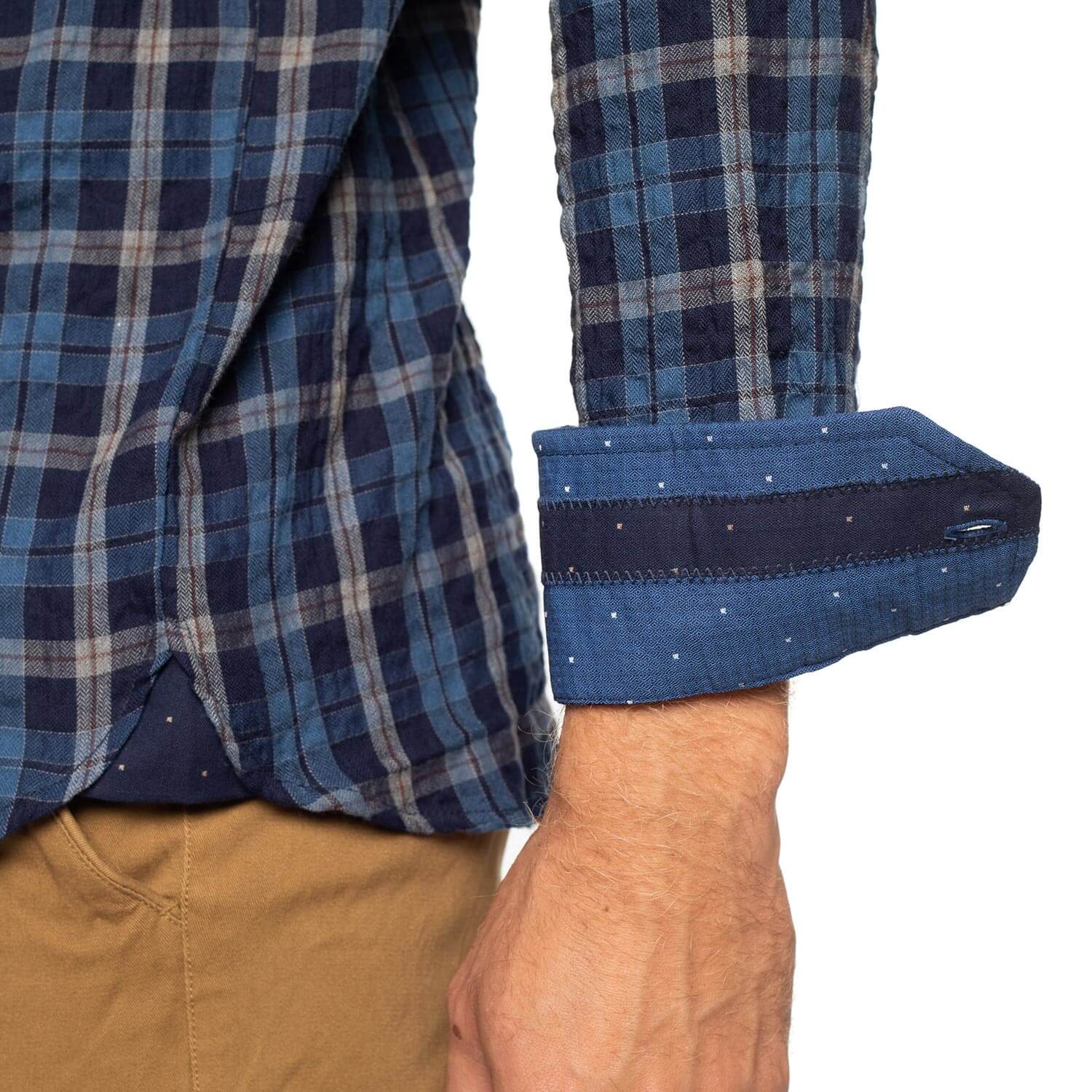 Chemise à carreaux gaufrée