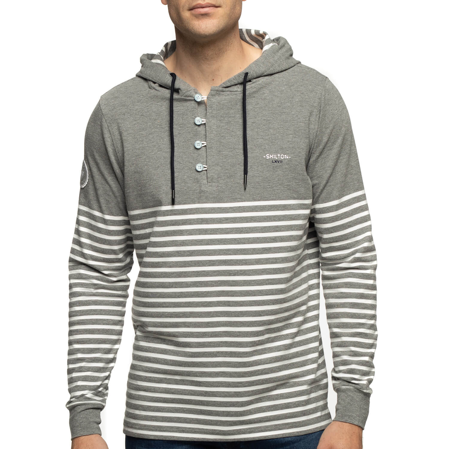 T-shirt capuche marinière