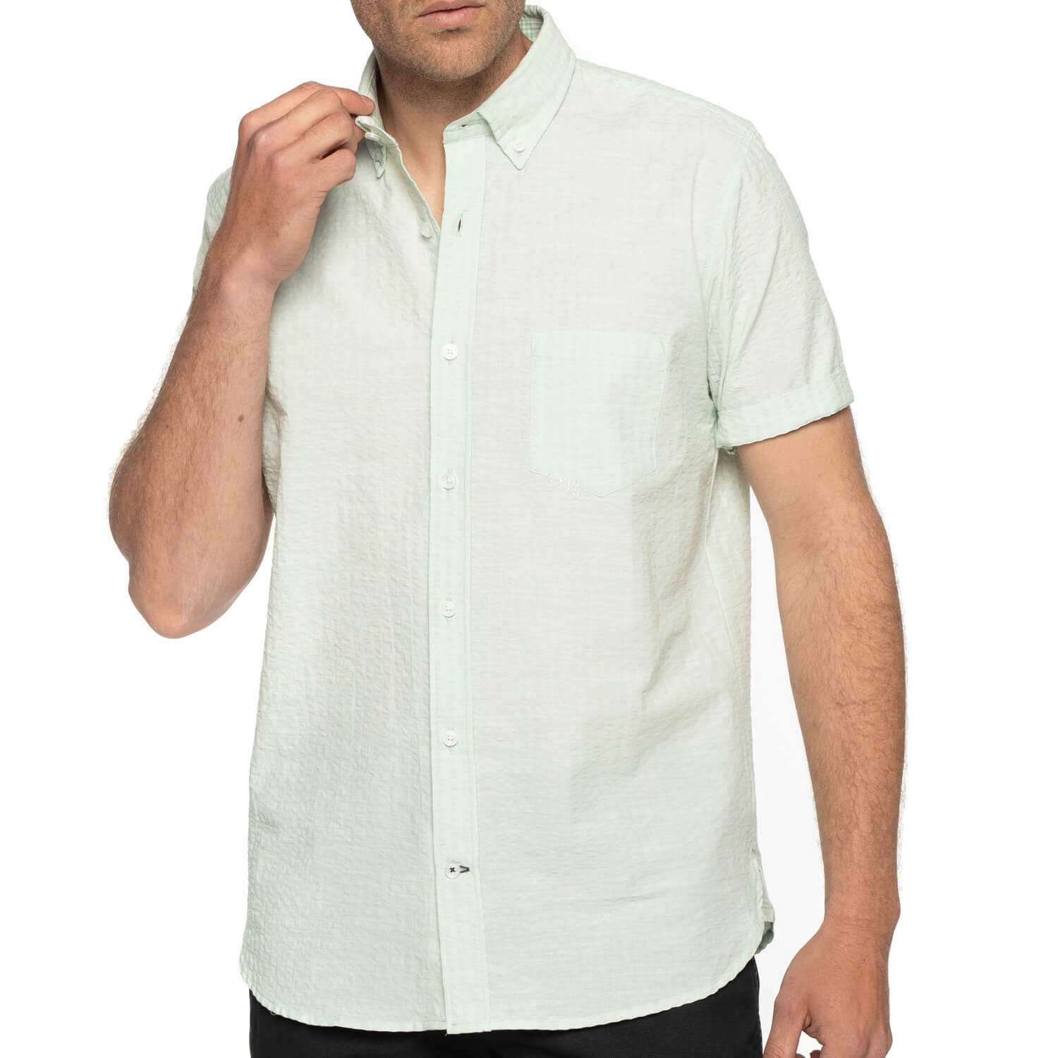 Chemise aspect gaufré Vert - Shilton