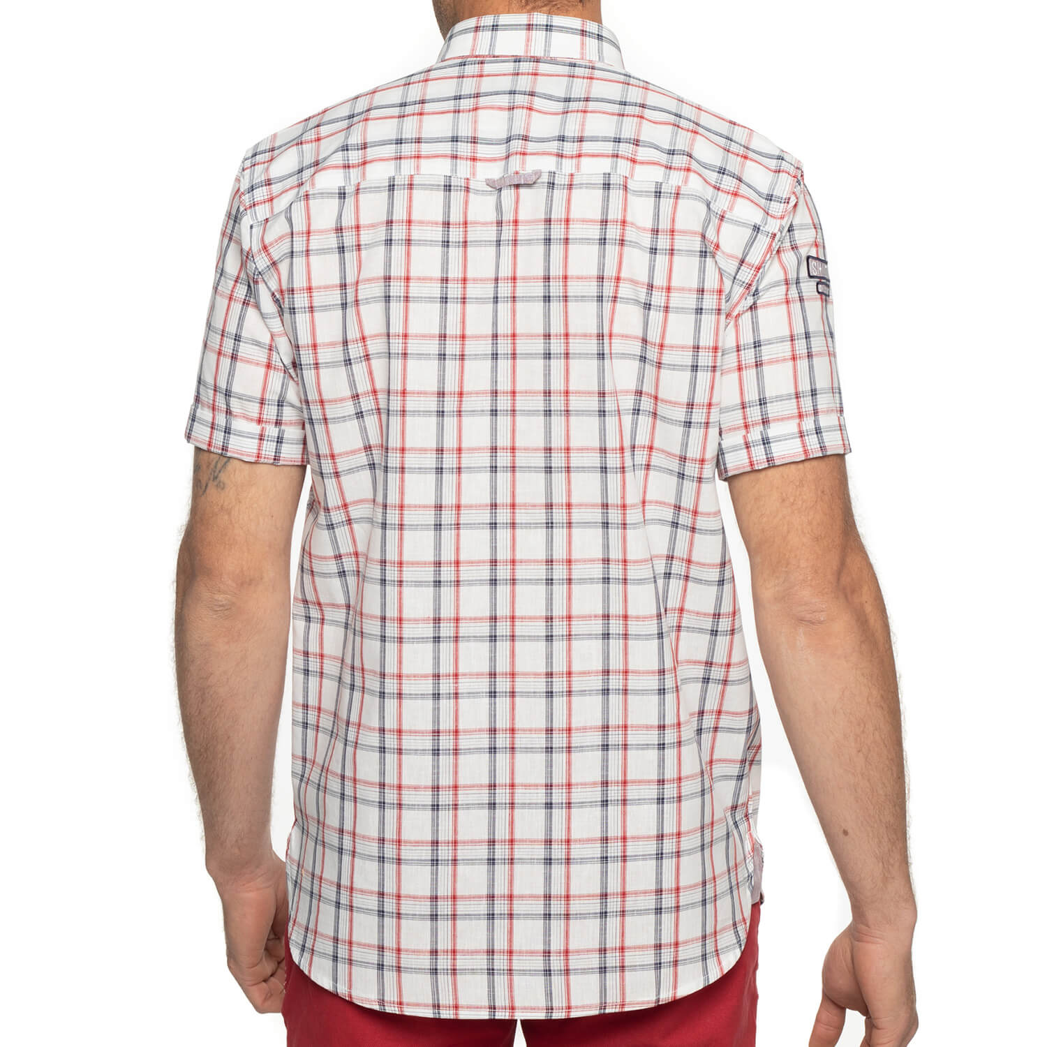 Chemise à carreaux LVXII Rouge - vu de dos - Shilton