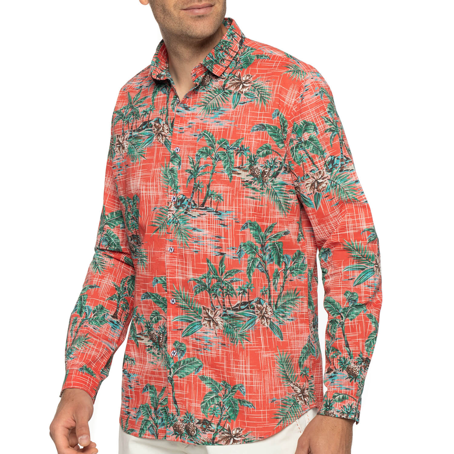 Chemise fleurs imprimées Orange - Shilton