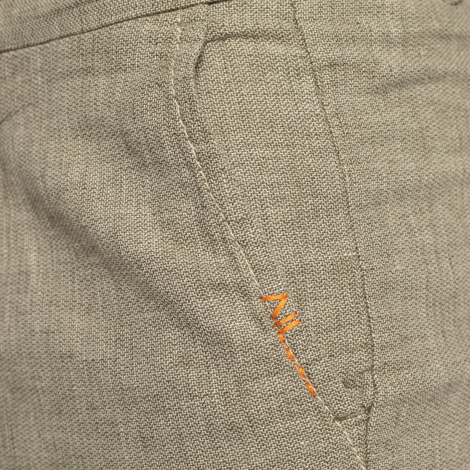Pantalon coton lin ajusté