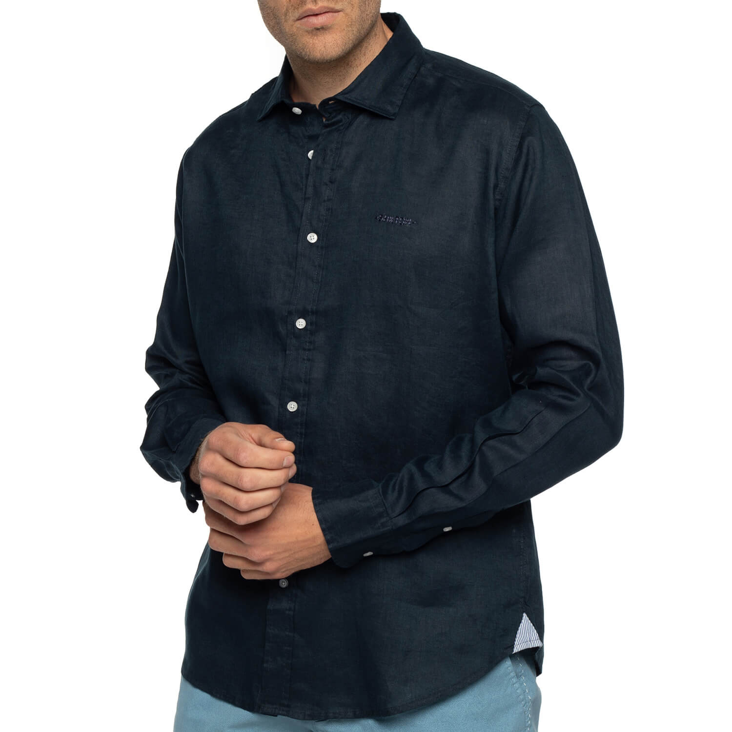 Chemise en lin authentique Navy - Shilton