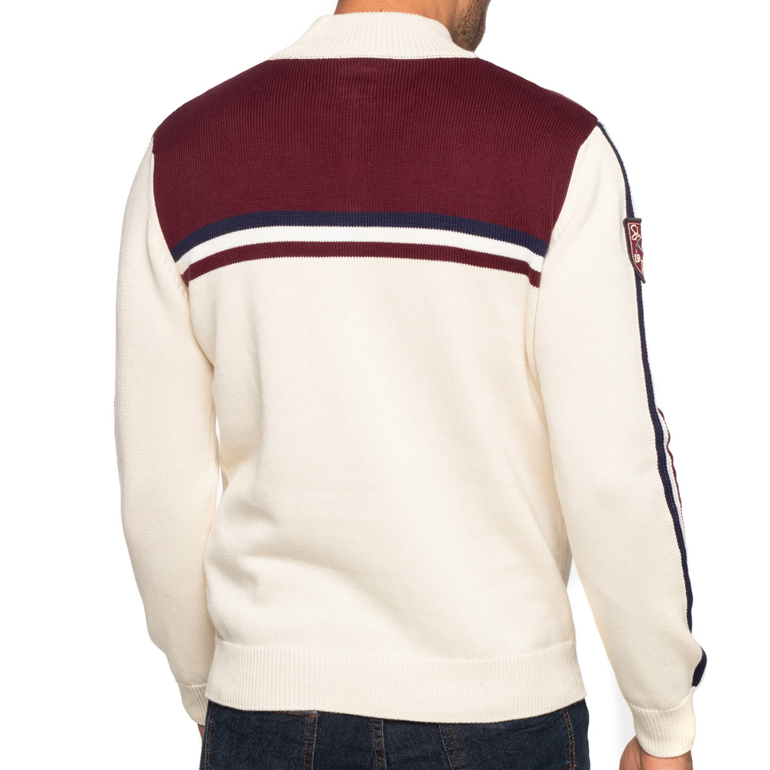 Pull expédition patch Ecru - vu de dos - Shilton