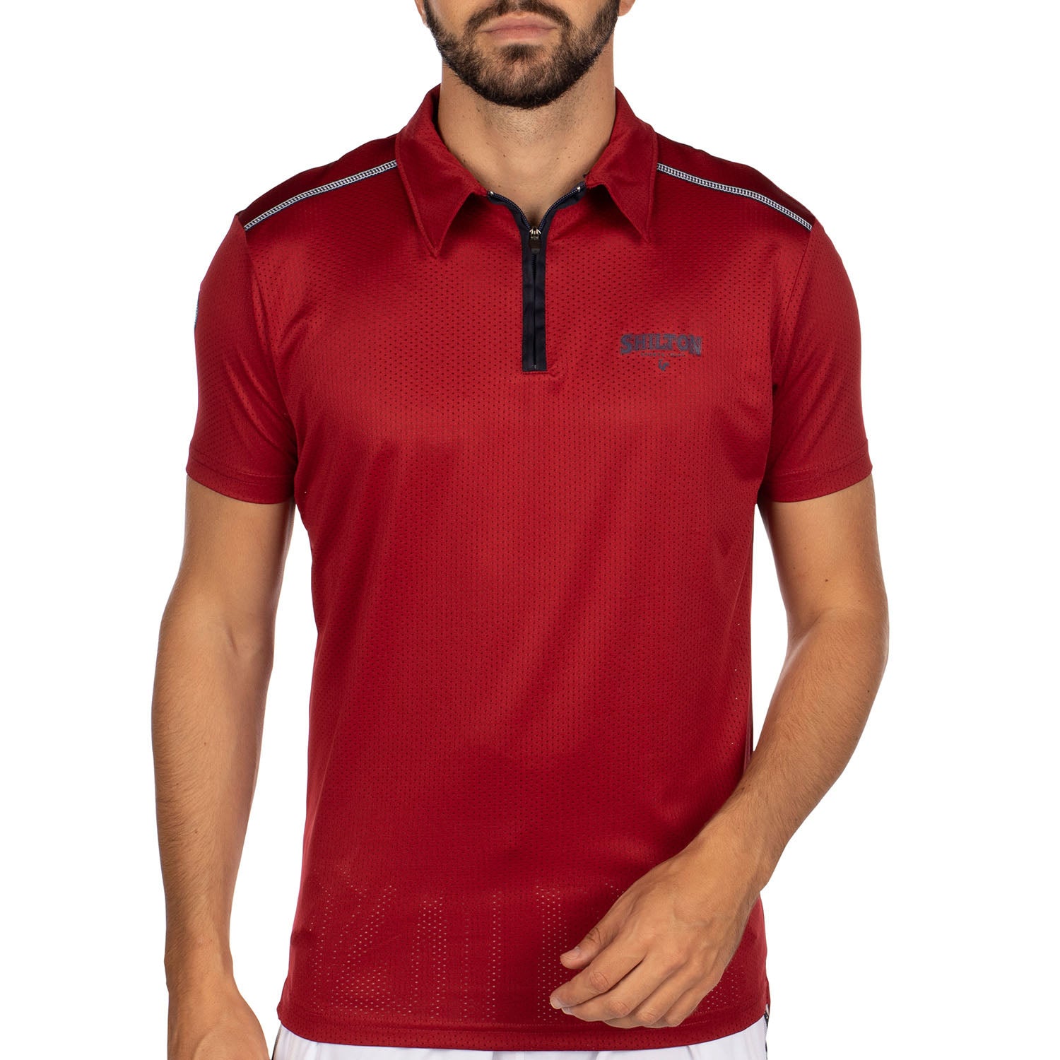 Polo de sport zippé perforé