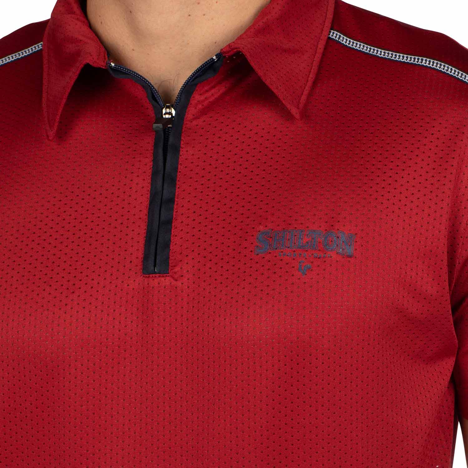 Polo de sport zippé perforé