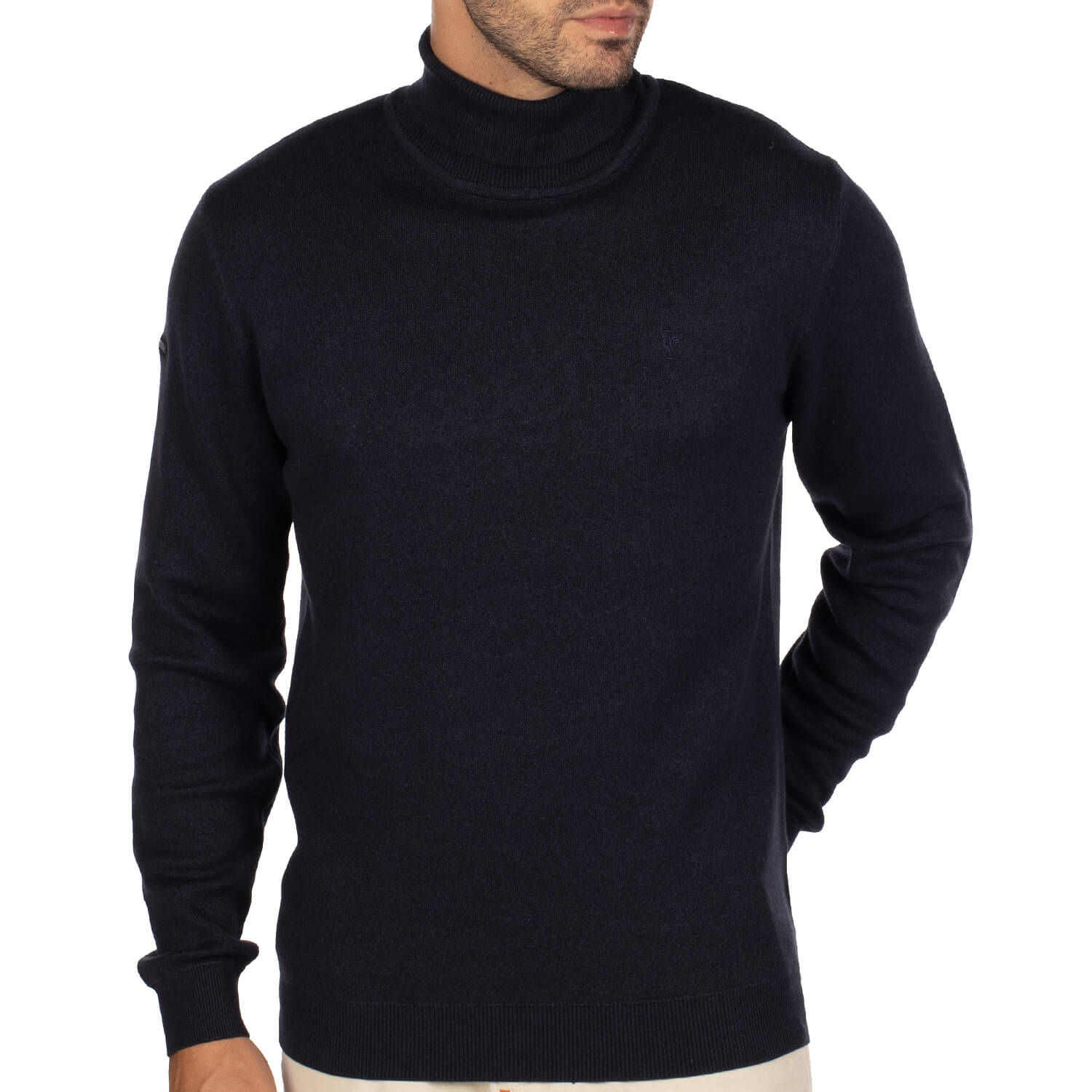 Pull col roulé coq
