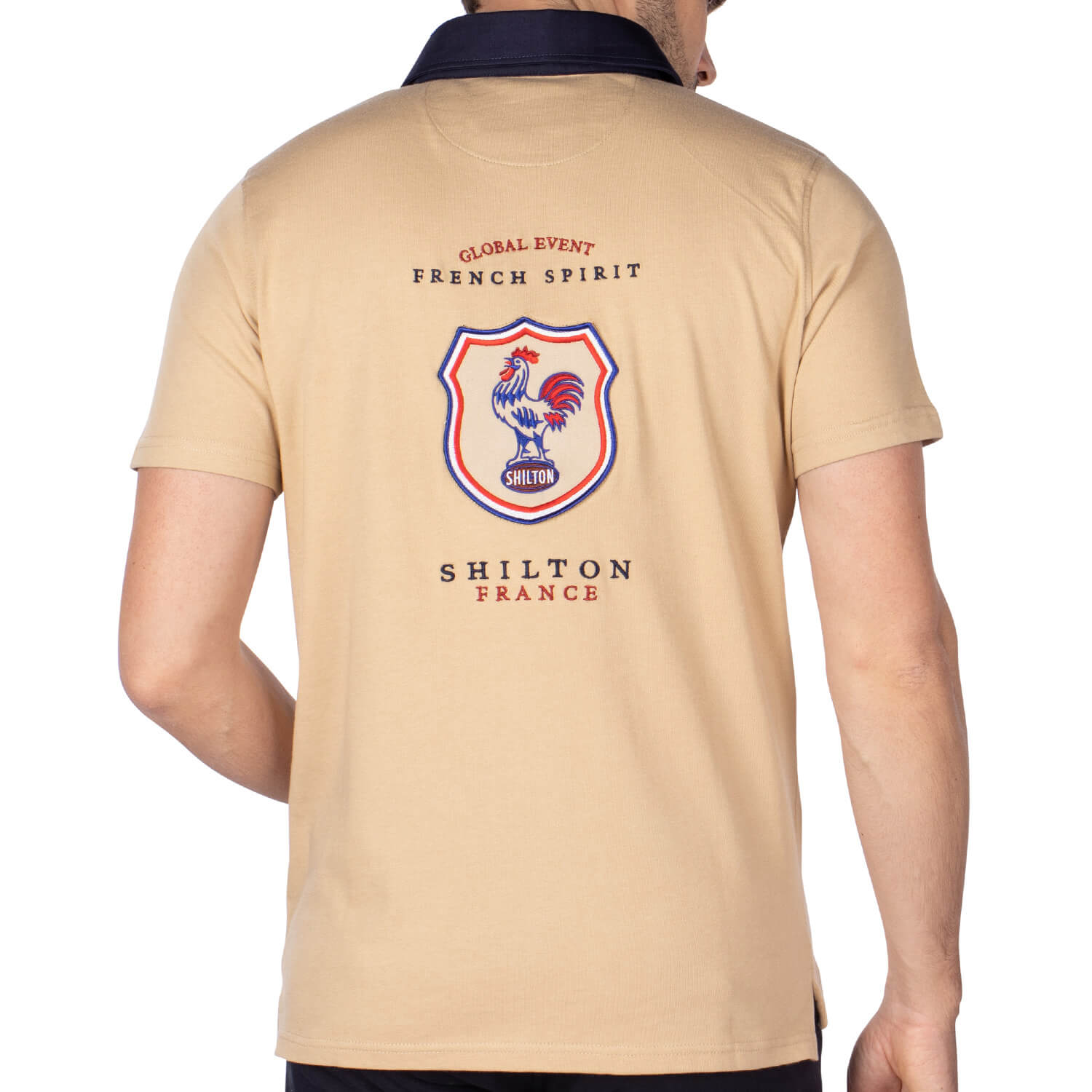 Polo rugby global event Beige - vu de dos - Shilton