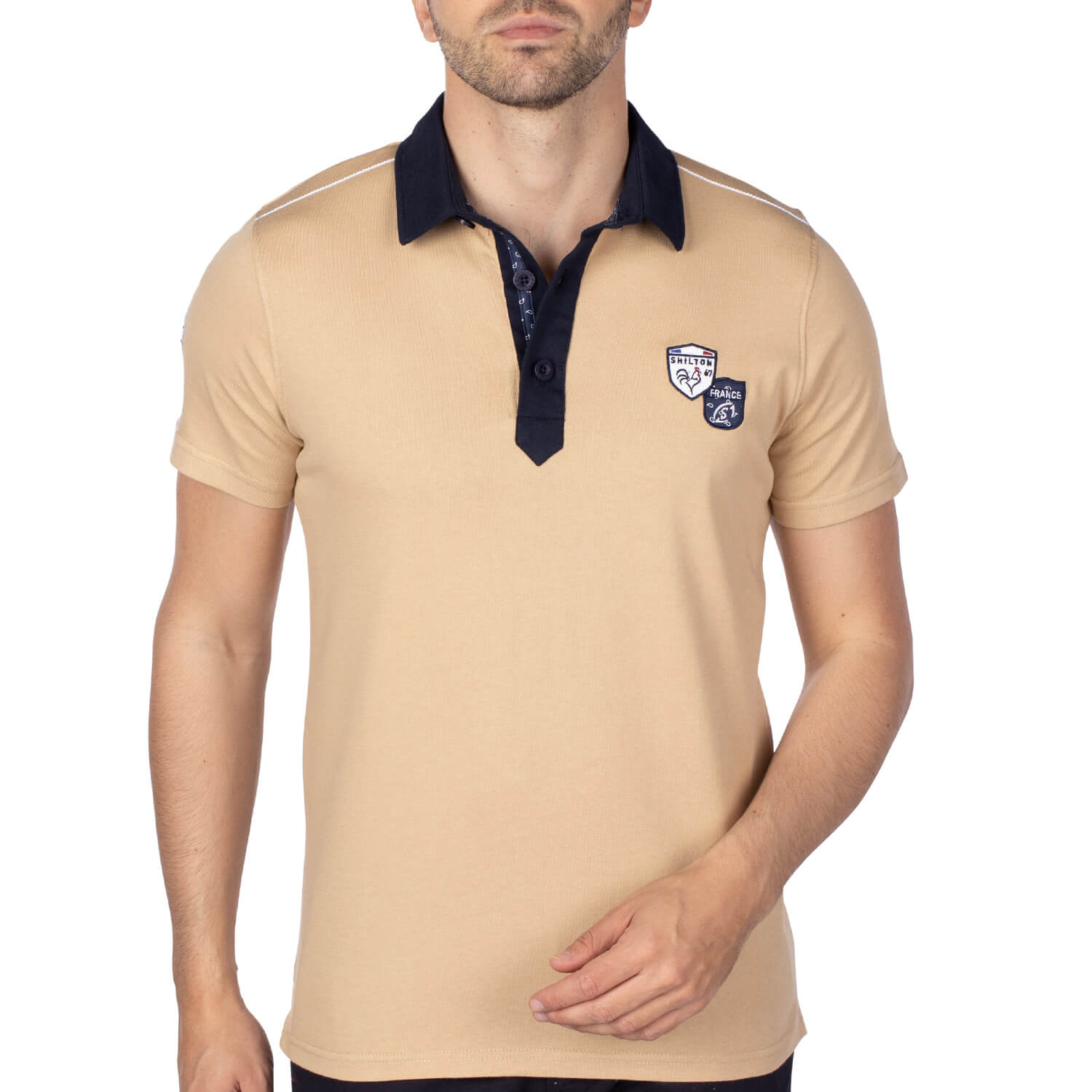 Polo rugby XV fantaisie Beige - Shilton