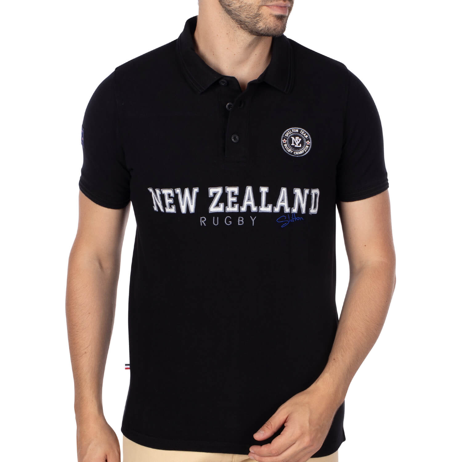 Polo rugby New Zealand Noir - Shilton