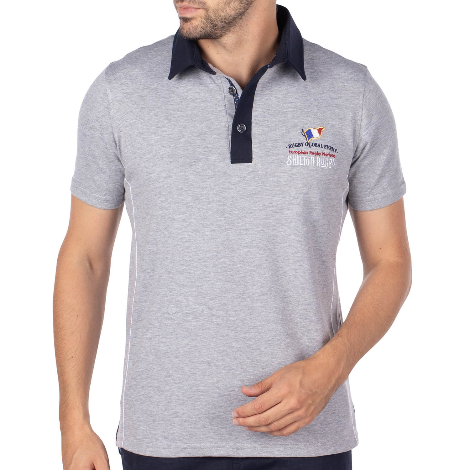 Polo european rugby nations Gris - Shilton