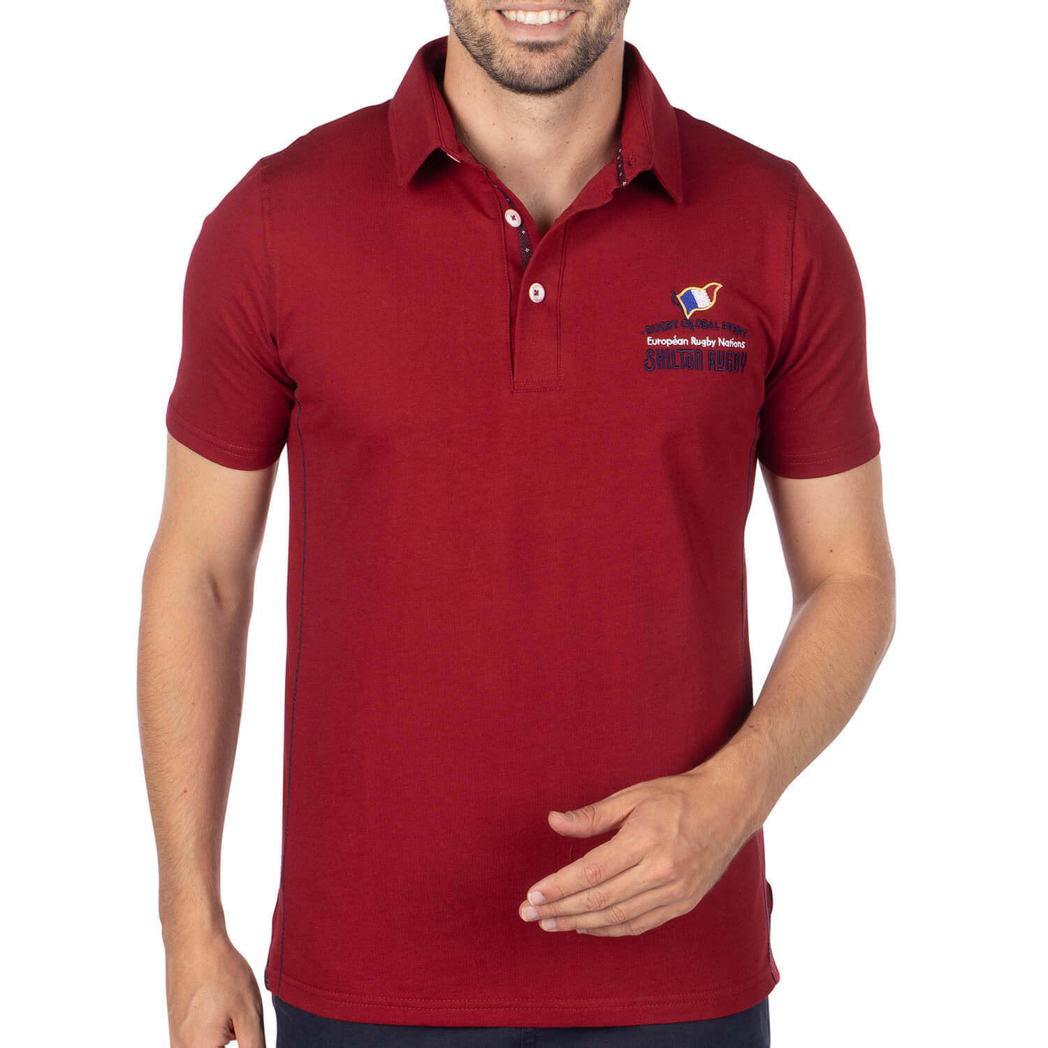 Polo european rugby nations Rouge - Shilton
