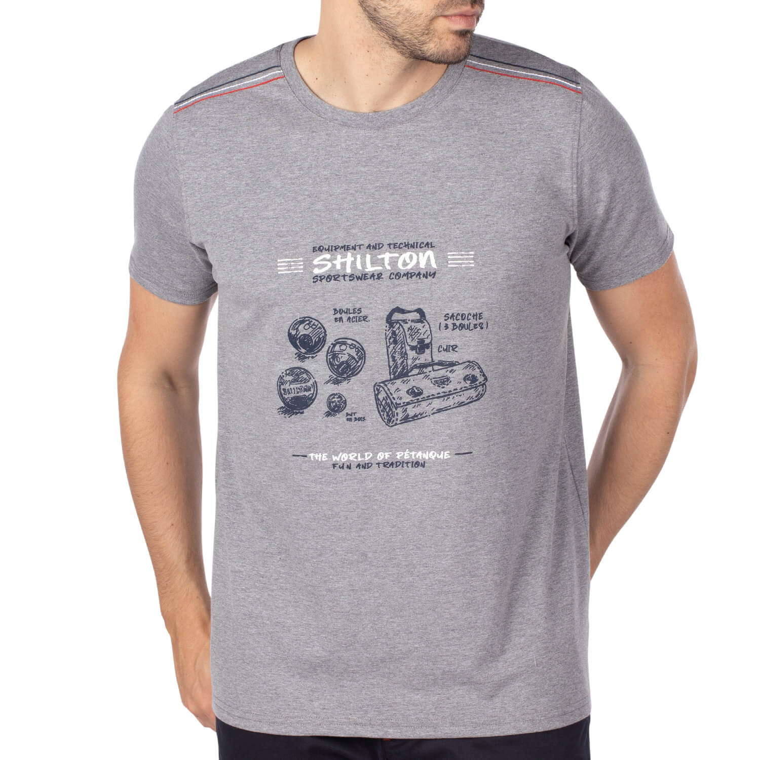 T-shirt pétanque masters Gris - Shilton