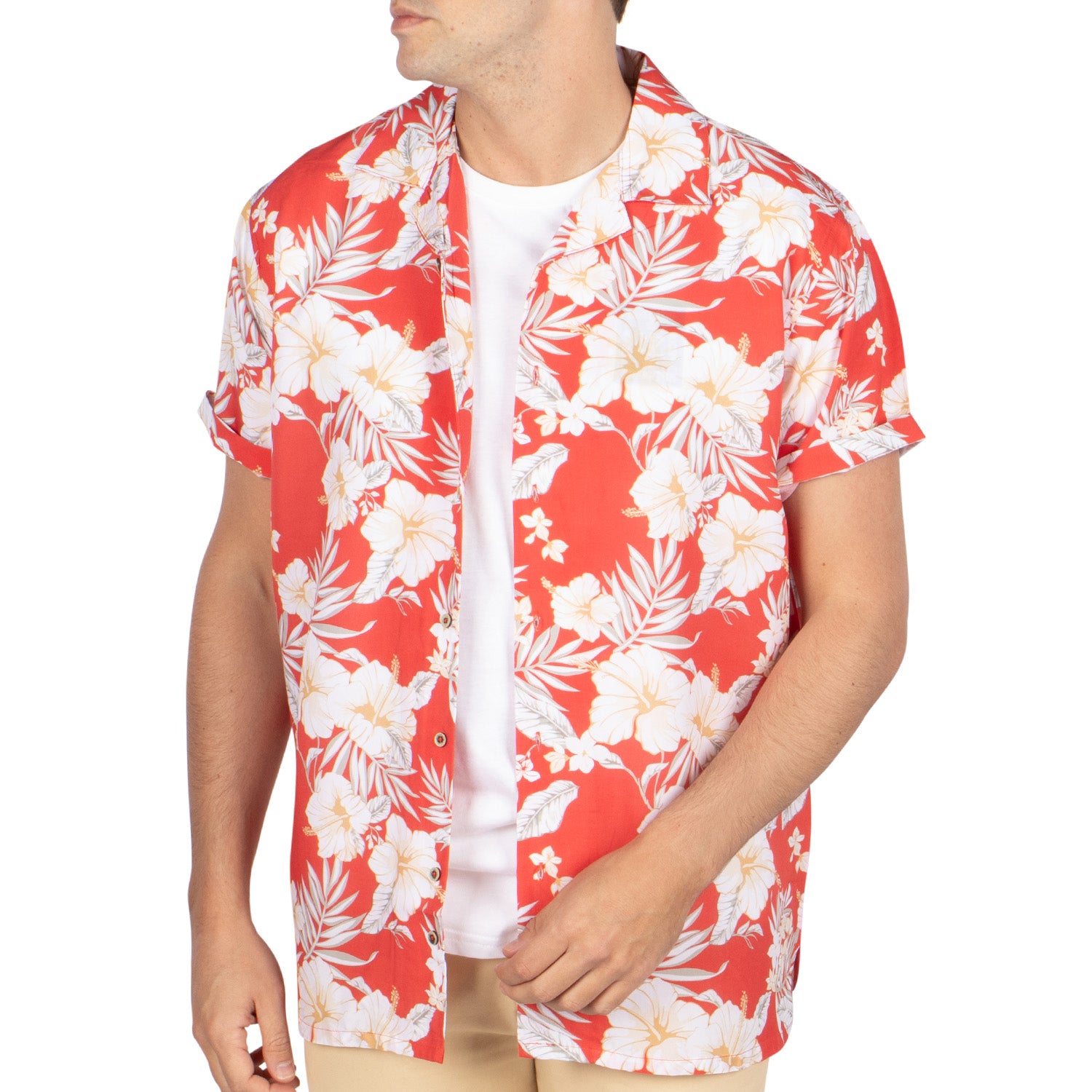 Chemise à fleurs Hawai Rouge - Shilton
