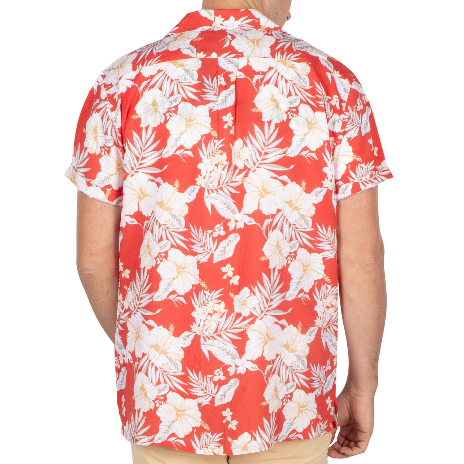 Chemise à fleurs Hawai Rouge - vu de dos - Shilton