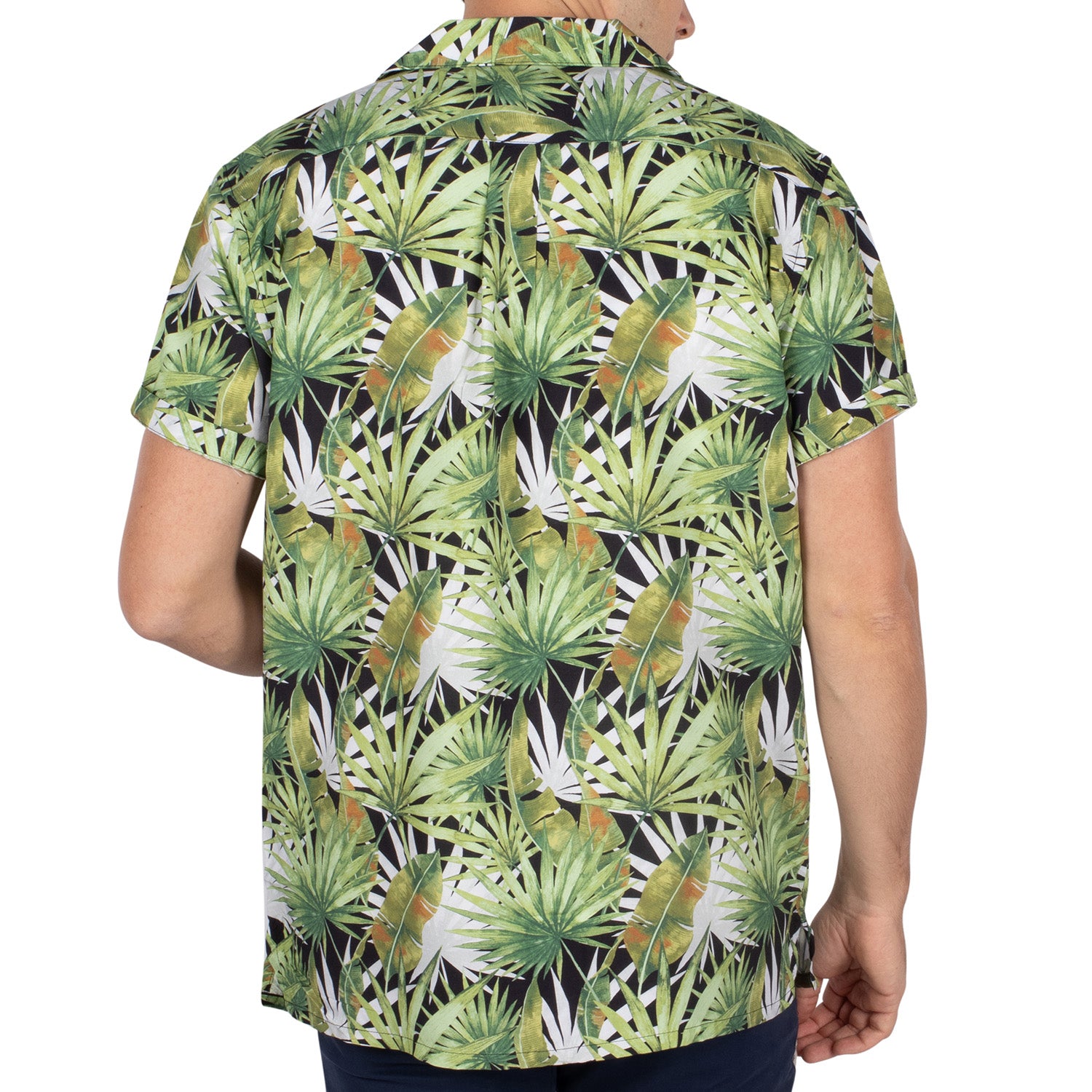 Chemise à fleurs safari Noir - vu de dos - Shilton