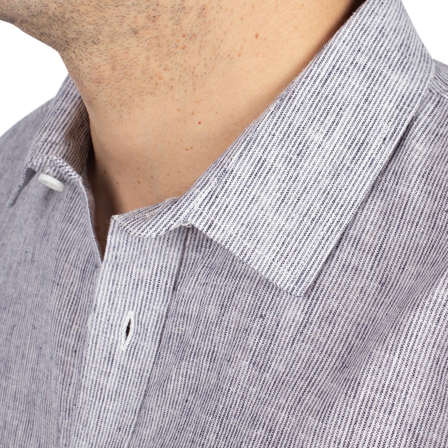 Chemise en lin rayée