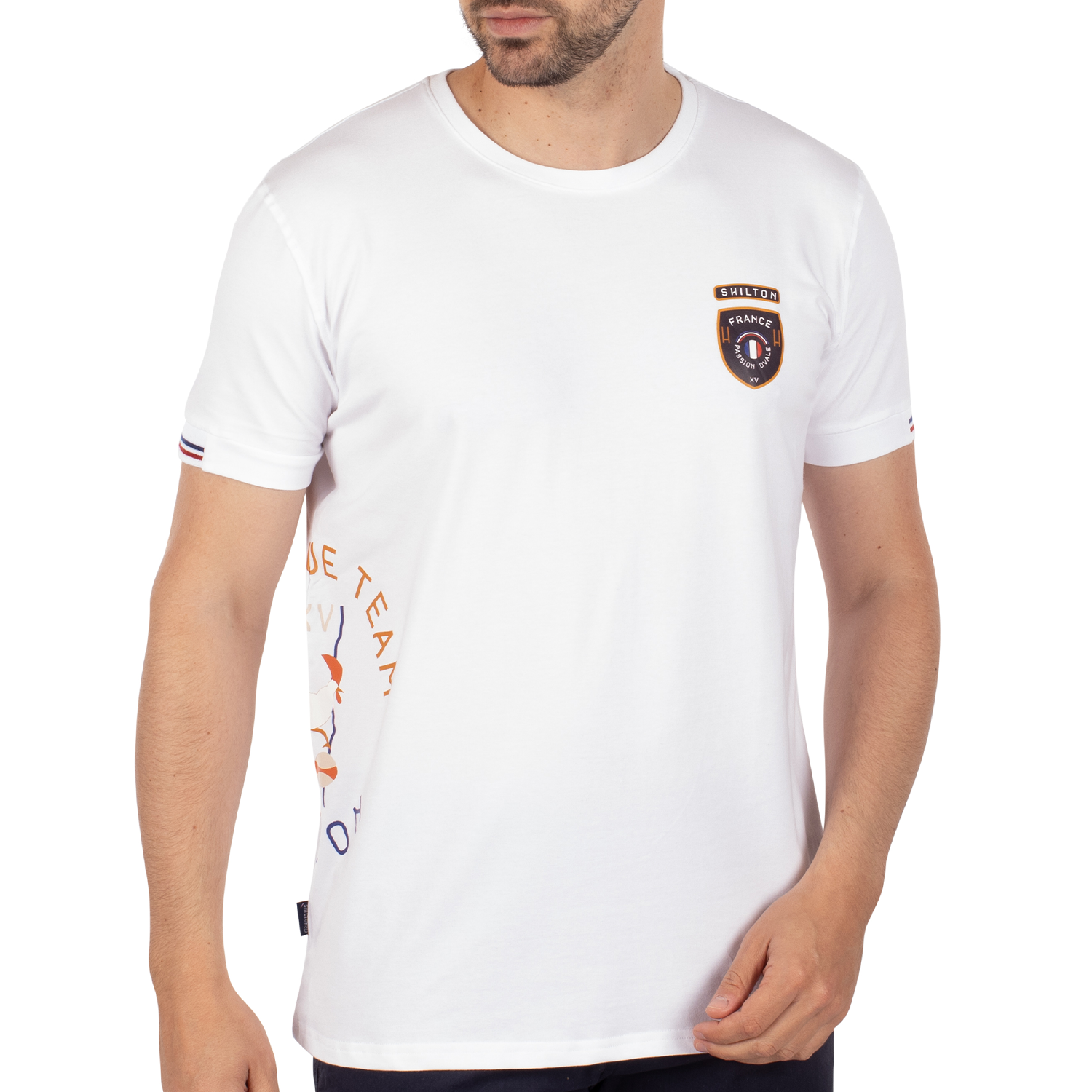 T-shirt rugby blue side