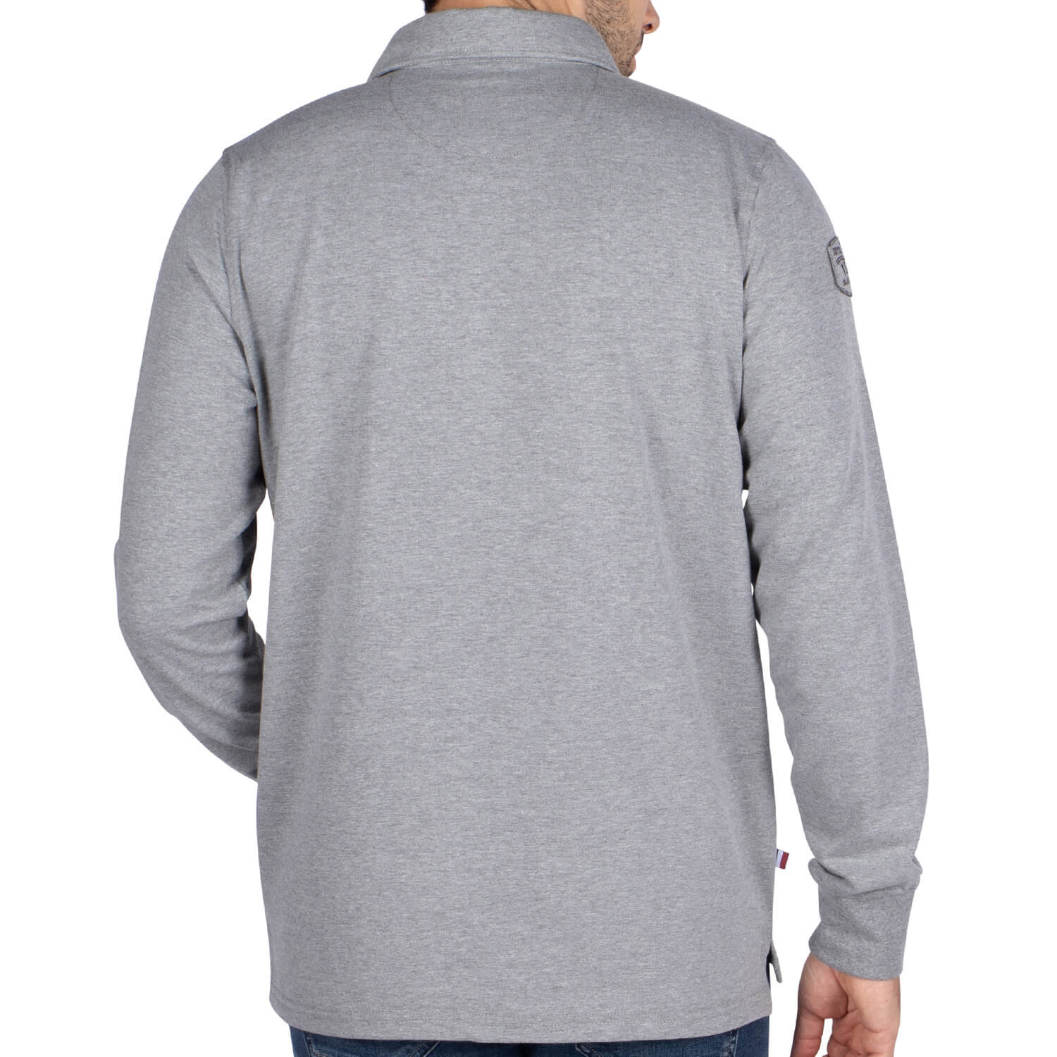 Polo basic relief Gris - vu de dos - Shilton
