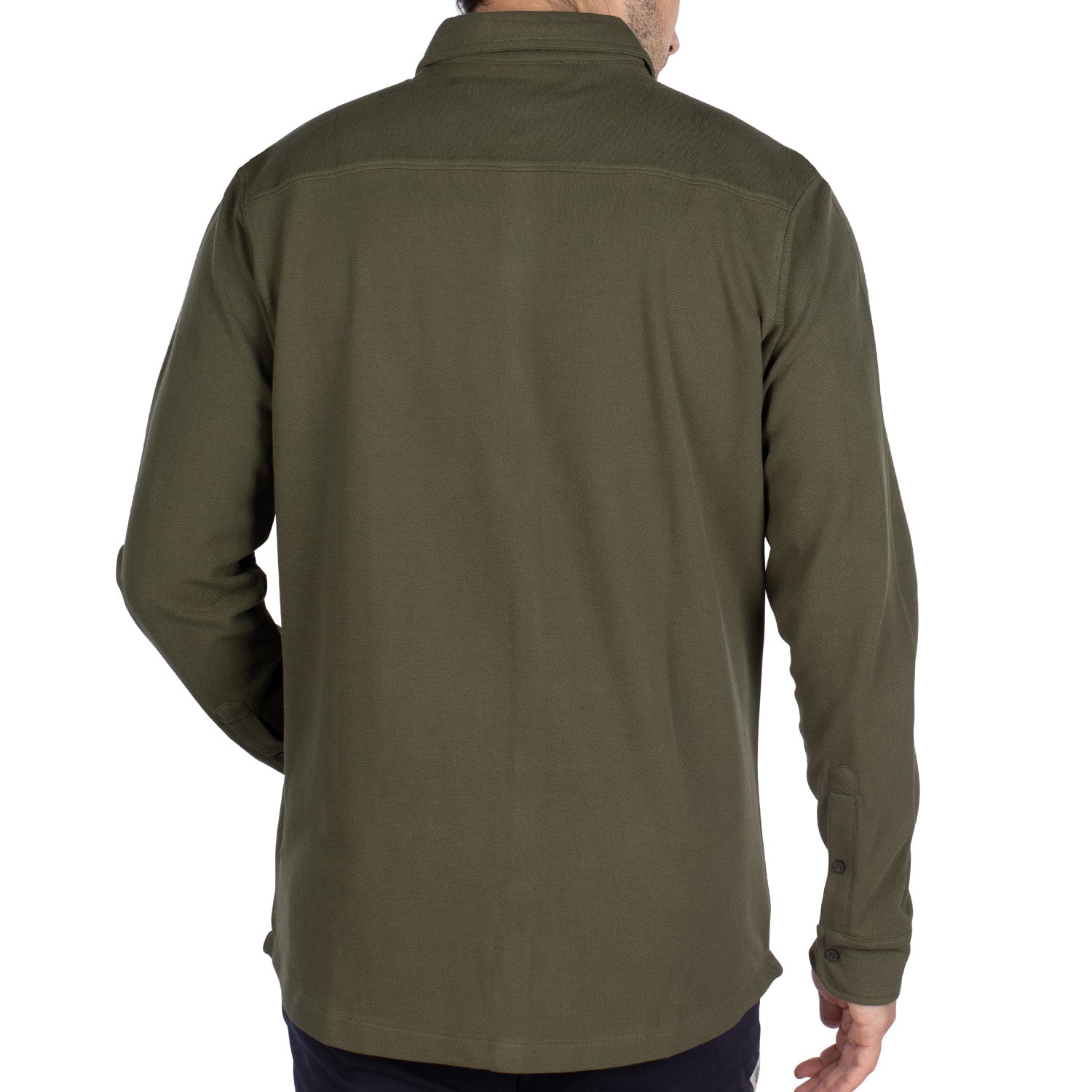 Chemise basic unity piqué Kaki - vu de dos - Shilton