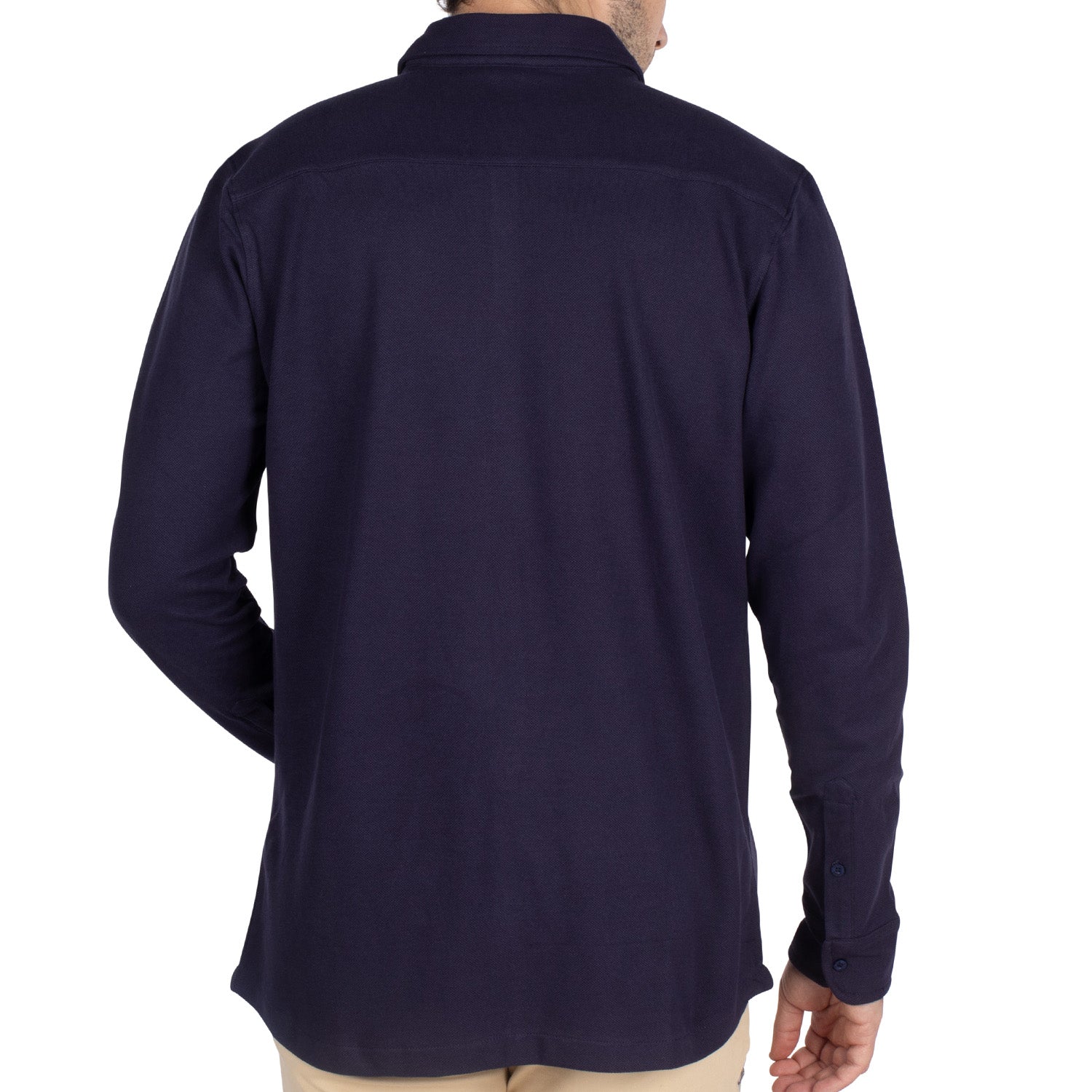 Chemise basic unity piqué Navy - vu de dos - Shilton