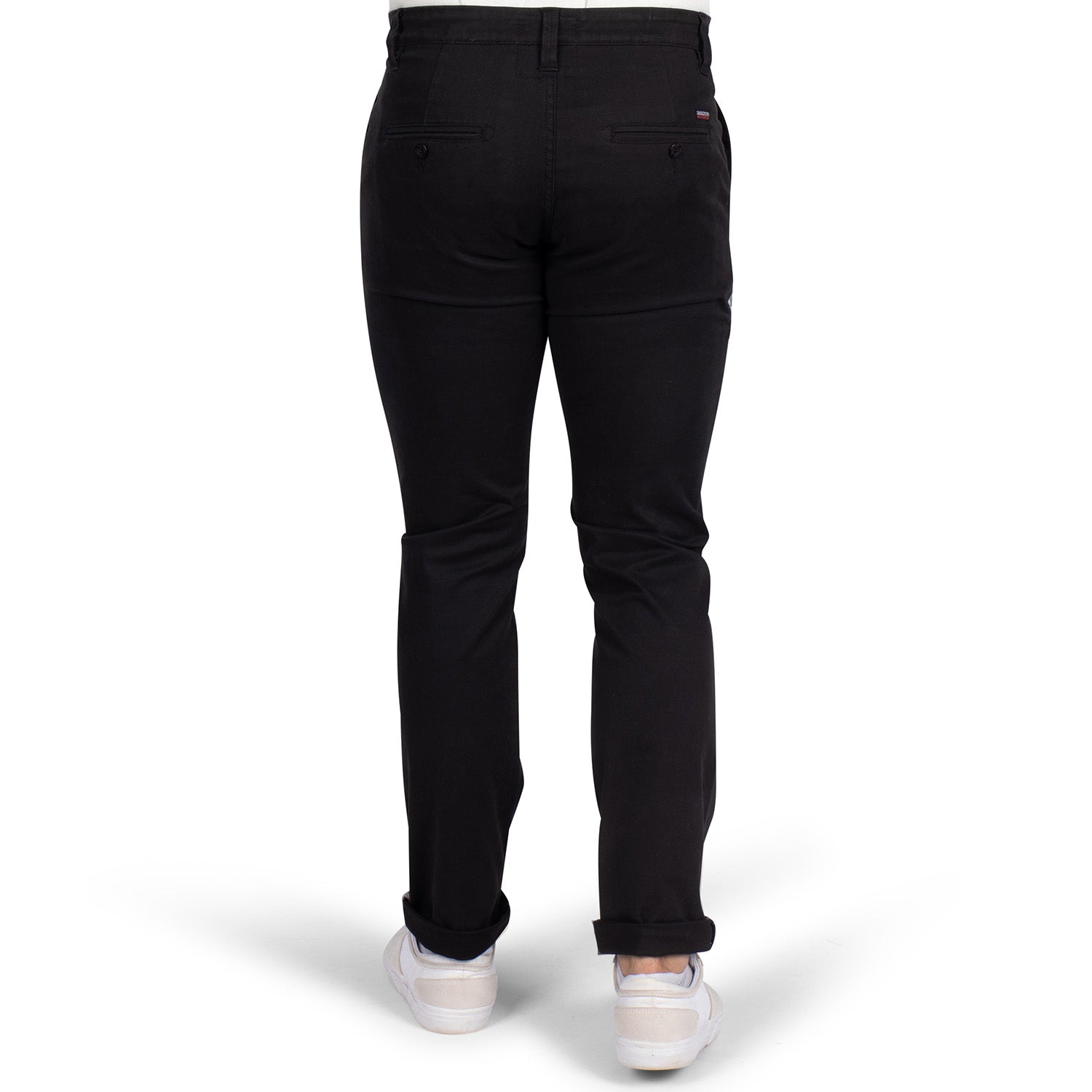 Pantalon chino écusson Noir - vu de dos - Shilton