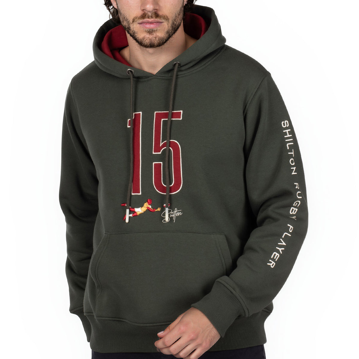 Sweat à capuche rugby player 15