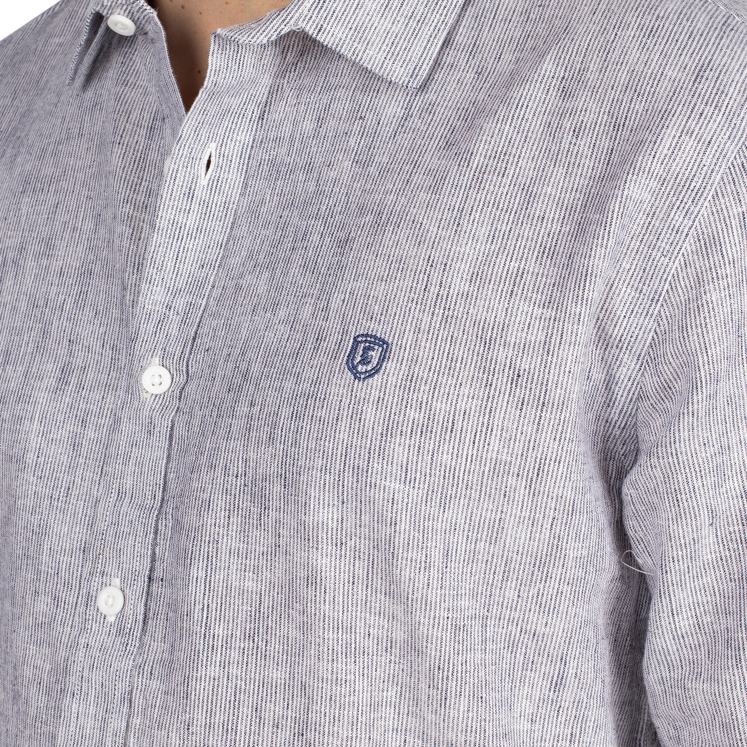 Chemise en lin rayée
