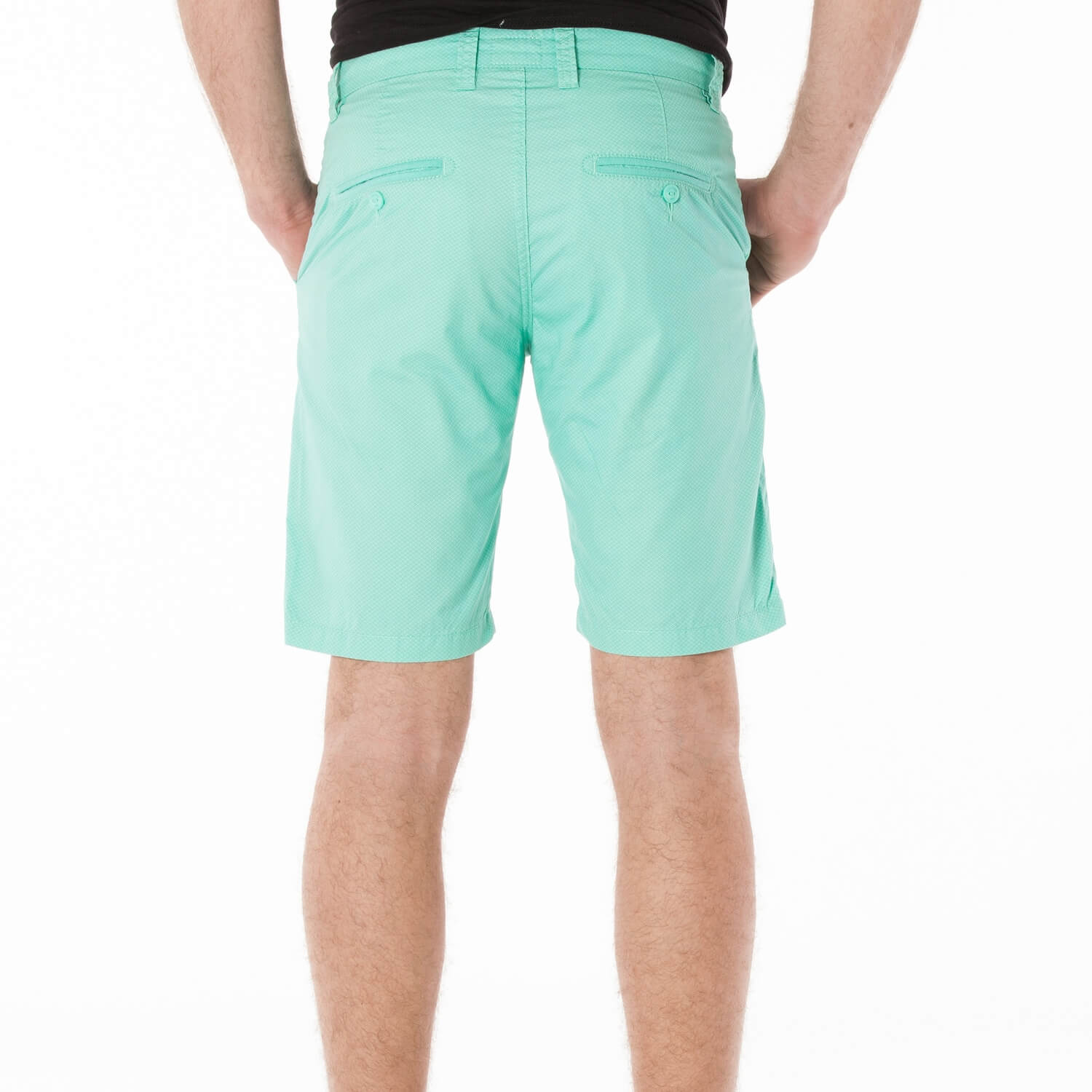 Green triangle Bermuda shorts - back view - Shilton