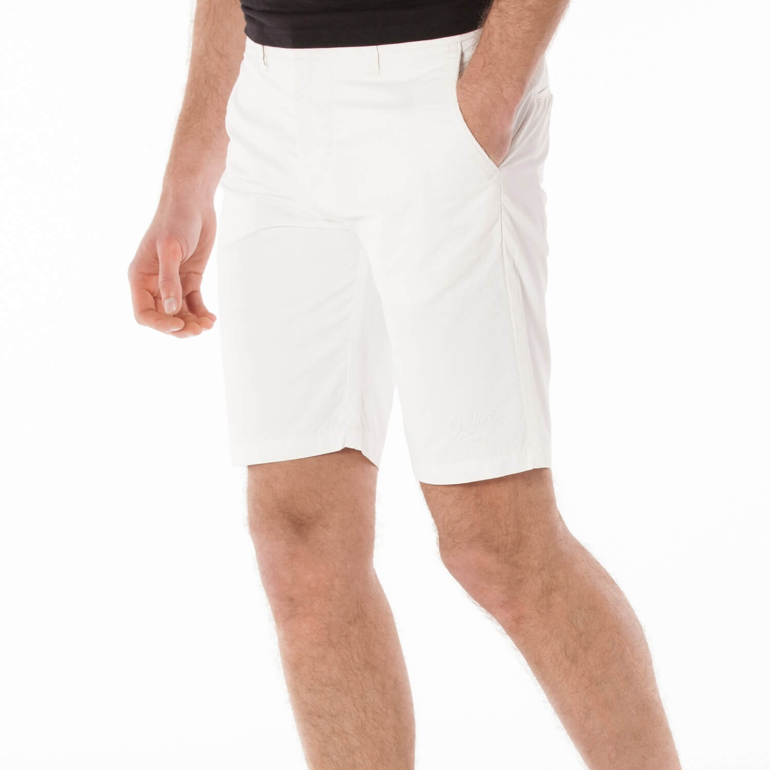 White Triangle Bermuda Shorts - back view - Shilton