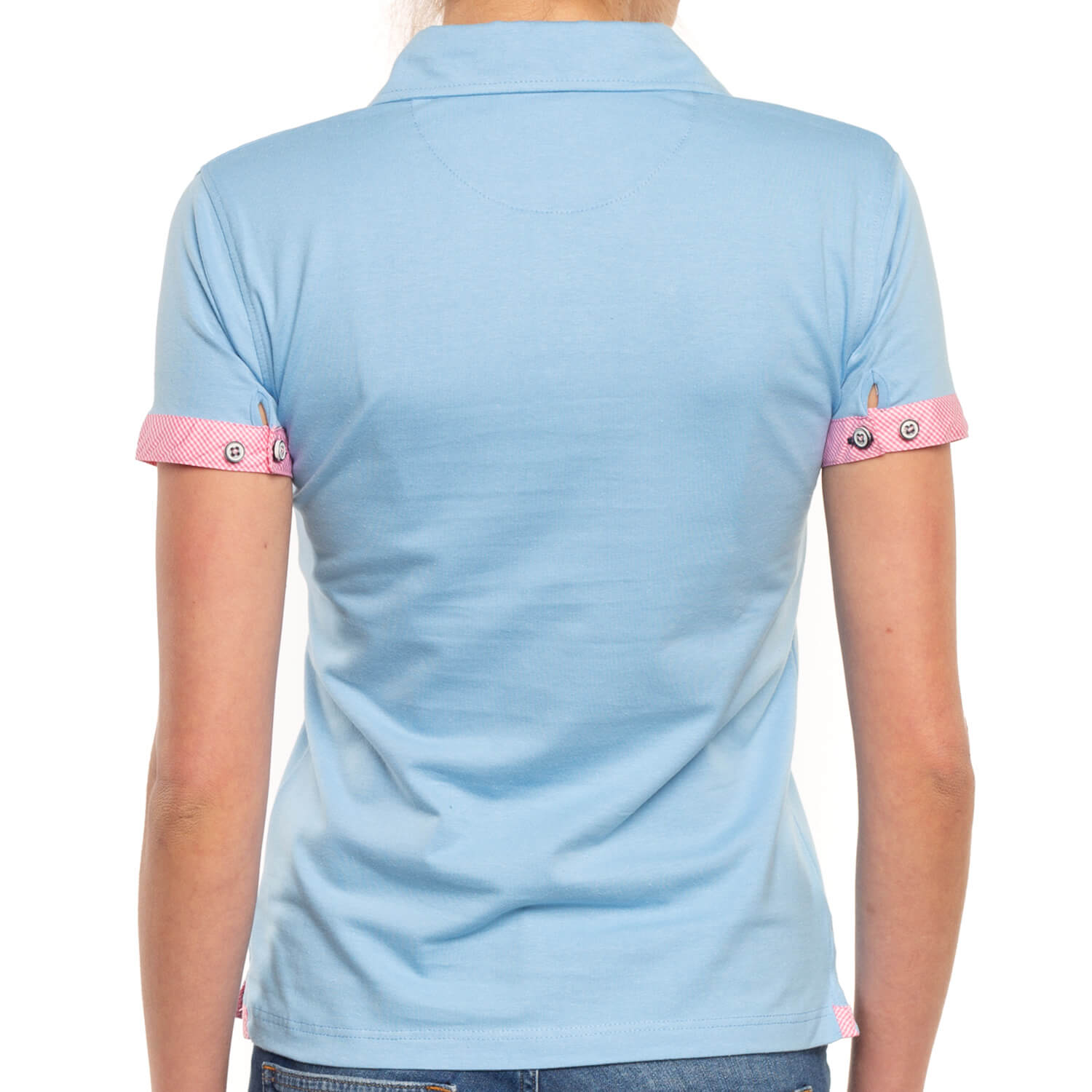Miss Ciel lycra polo shirt - back view - Shilton