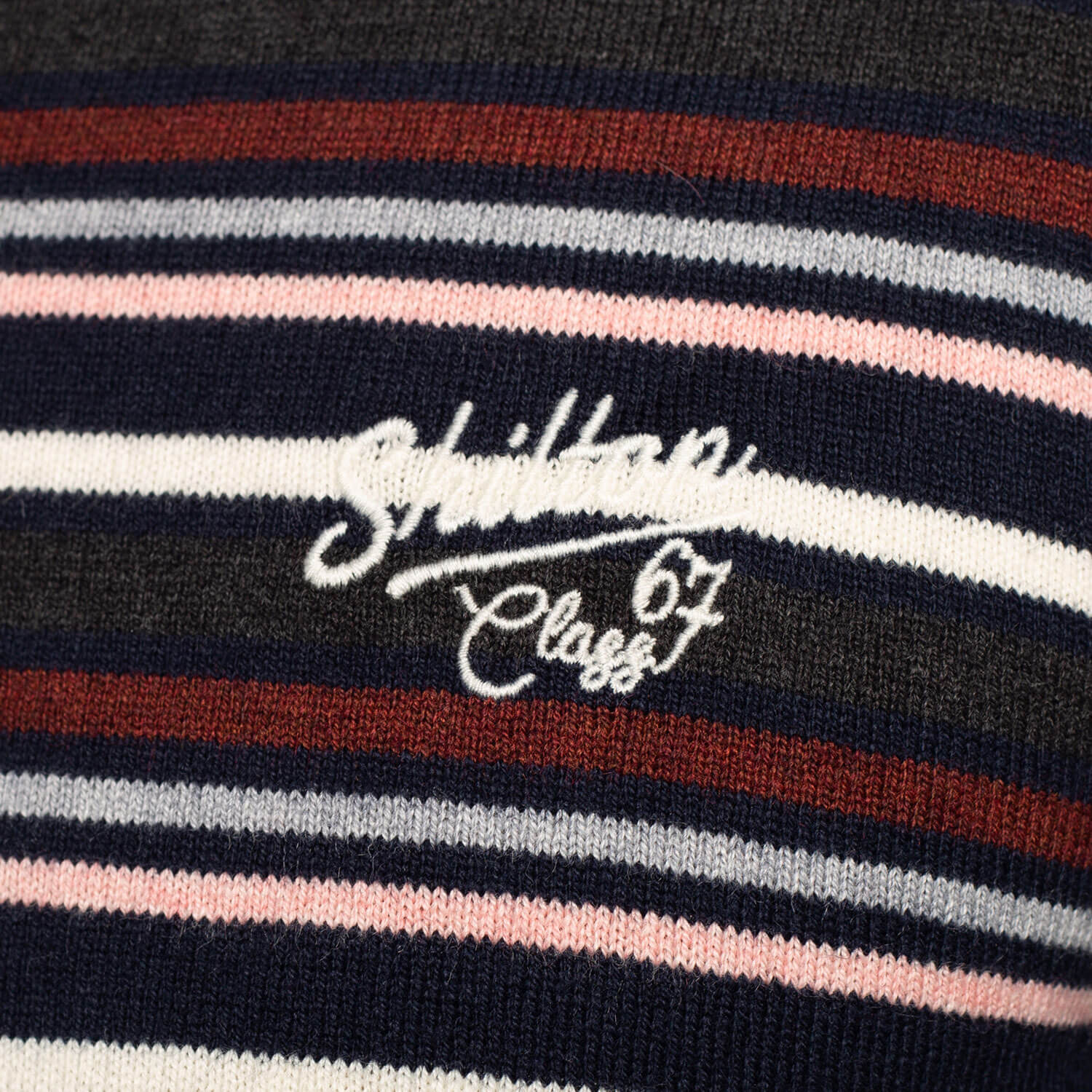 Cotton-wool striped V-neck sweater