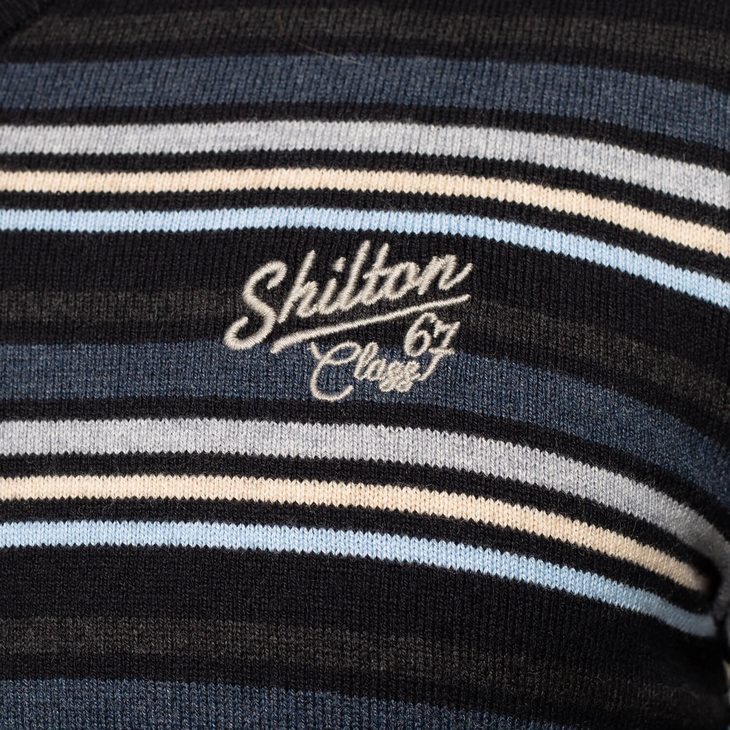 Cotton-wool striped V-neck sweater