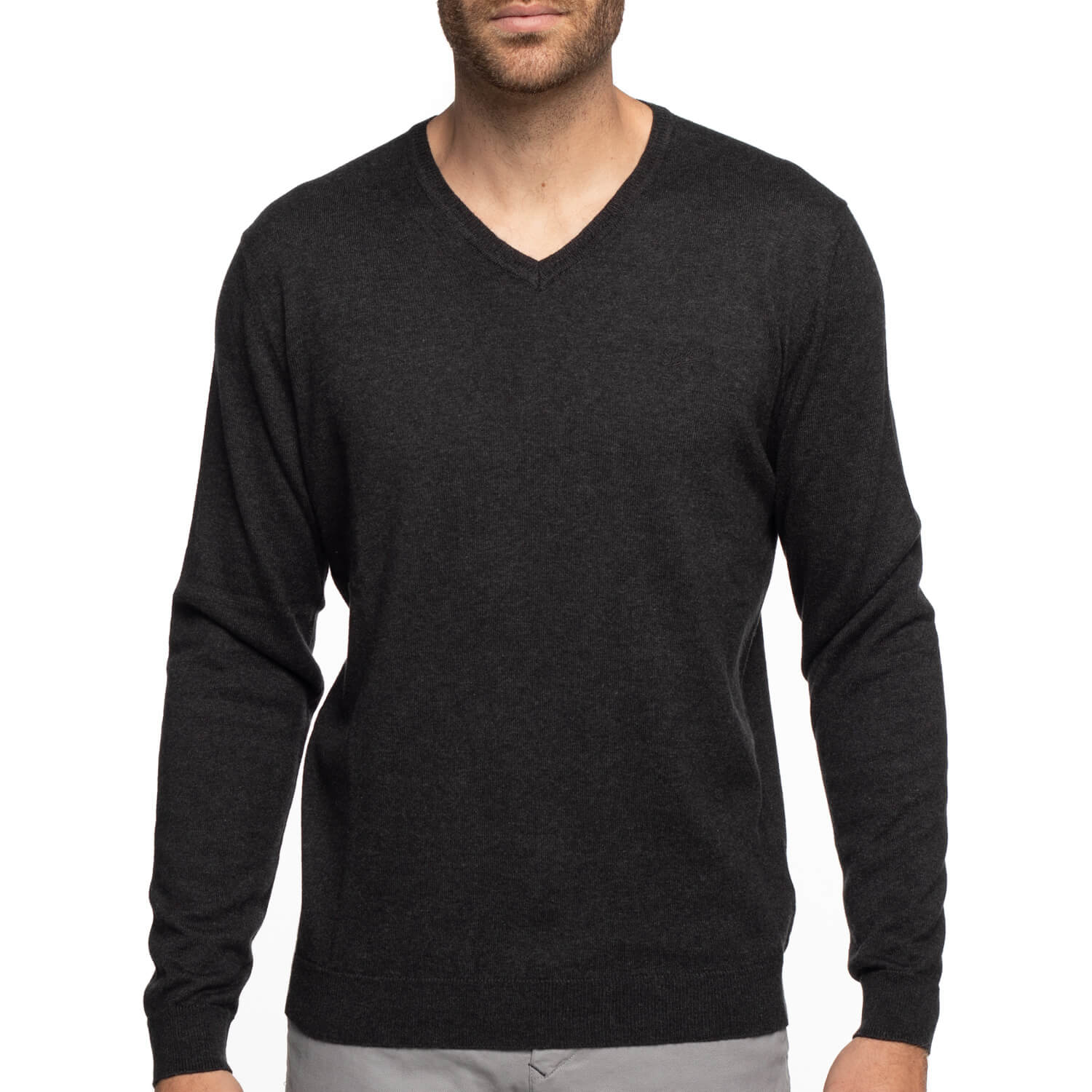 Cashmere cotton v-neck sweater