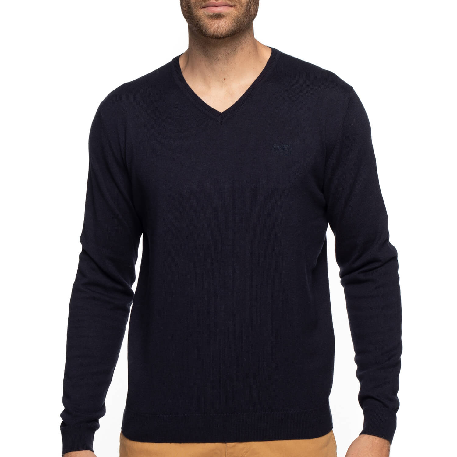 Cashmere cotton v-neck sweater