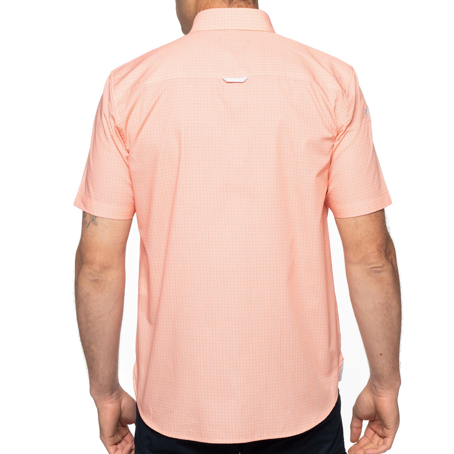 Orange printed pocket folder - back view - Shilton