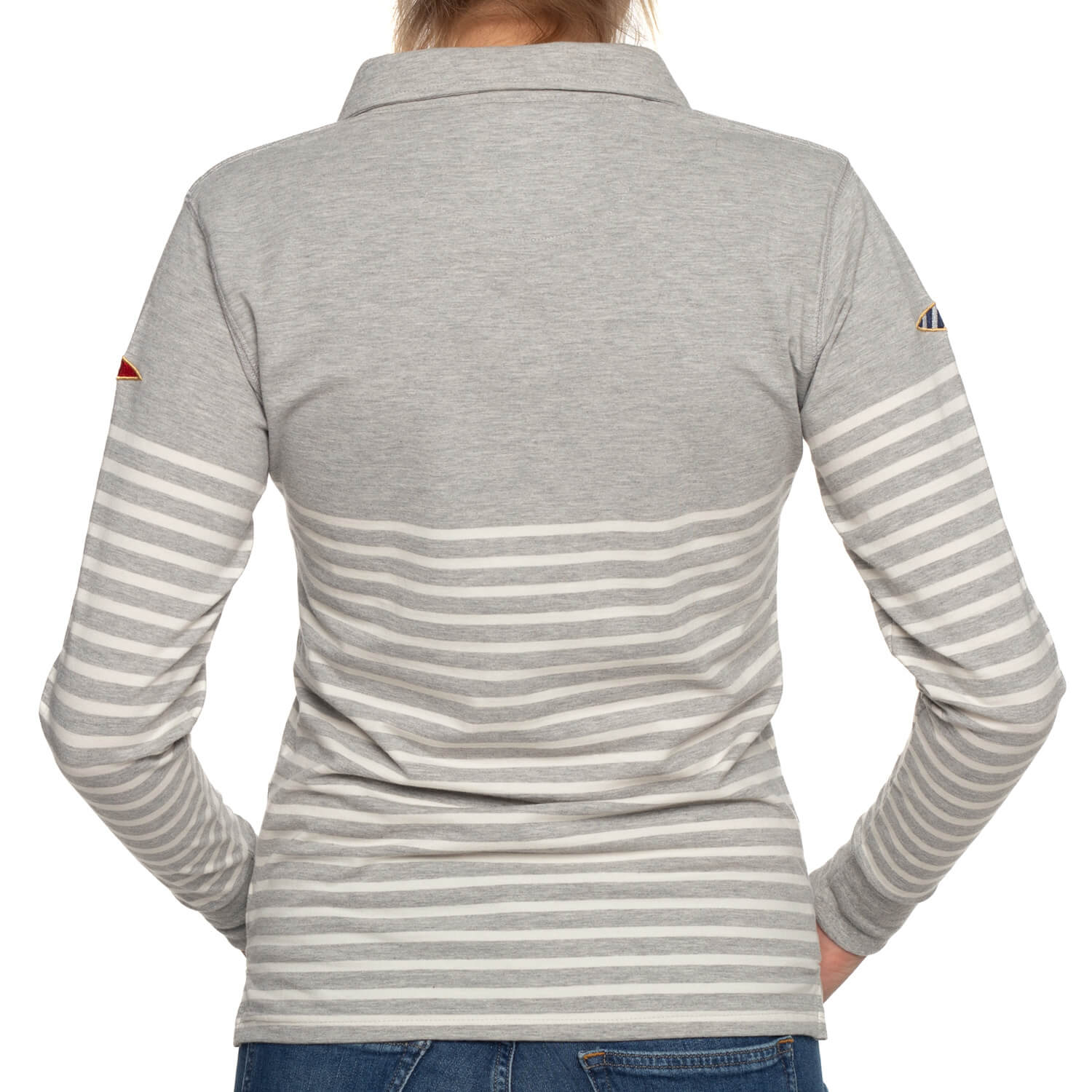 Ocean race miss grey polo shirt - back view - Shilton