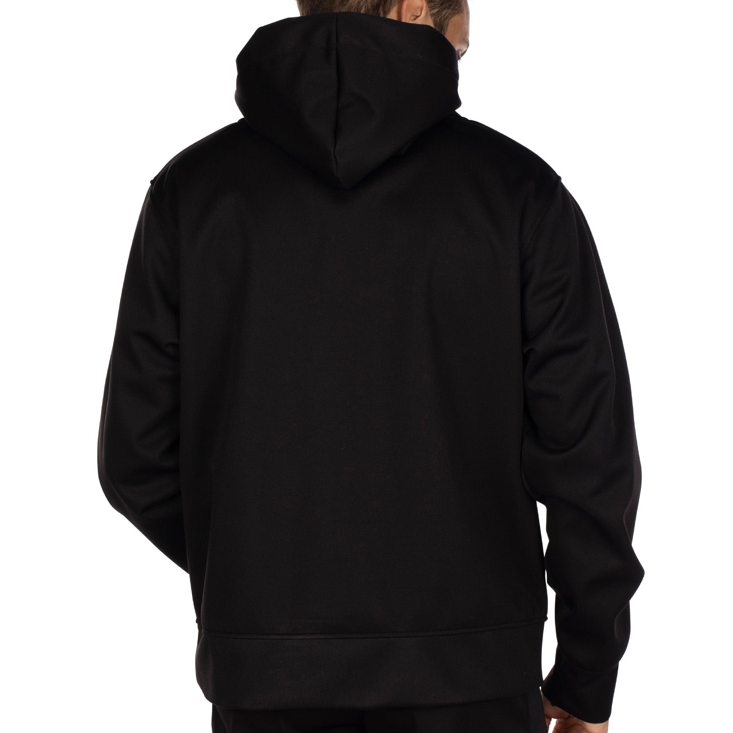 Black water-repellent hoodie - back view - Shilton